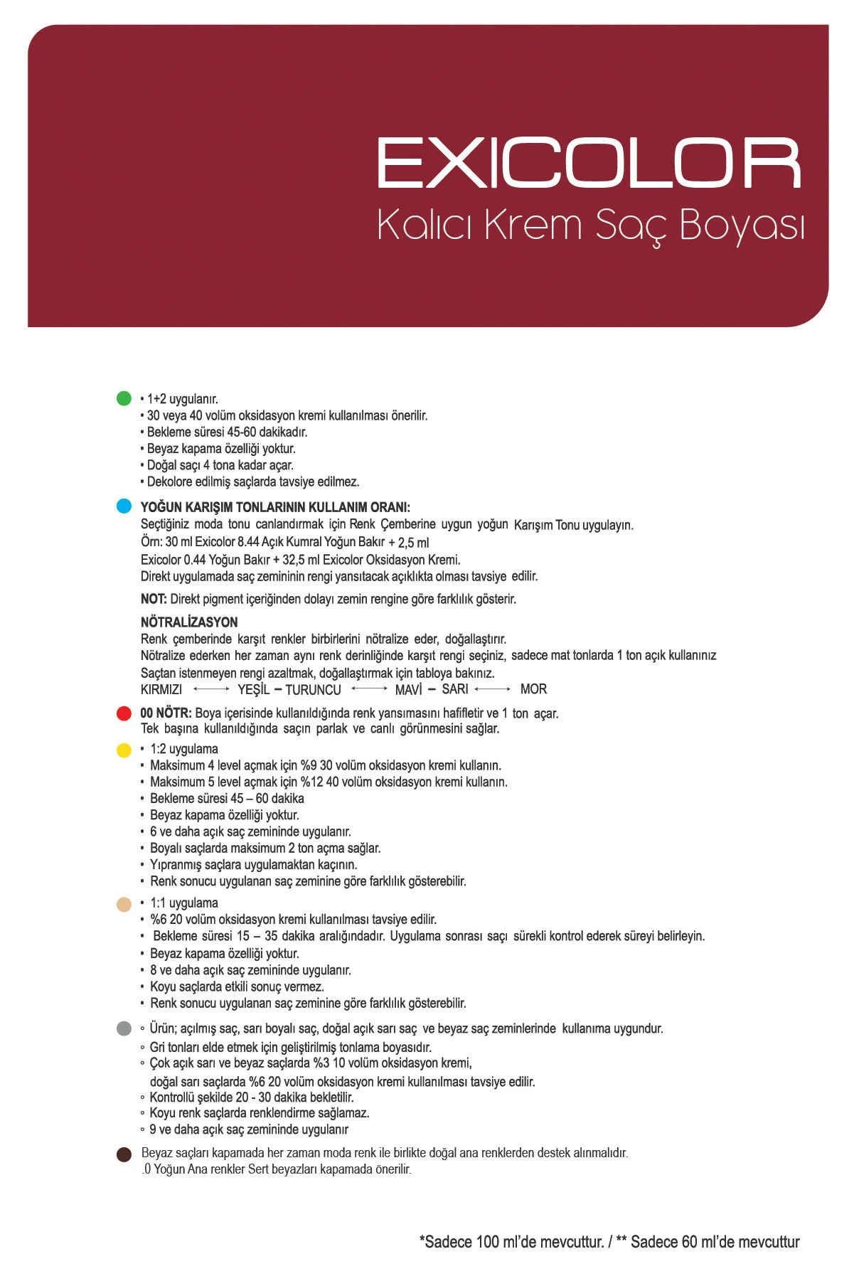 Exicolor 8.1 Küllü Açık Kumral - Kalıcı Krem Saç Boyası 60 ml Tüp