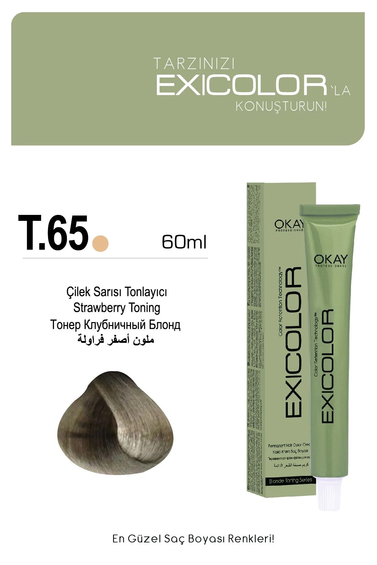 Exicolor T.17 Bisküvi Sarısı Tonlayıcı - Kalıcı Krem Saç Boyası 60 ml Tüp