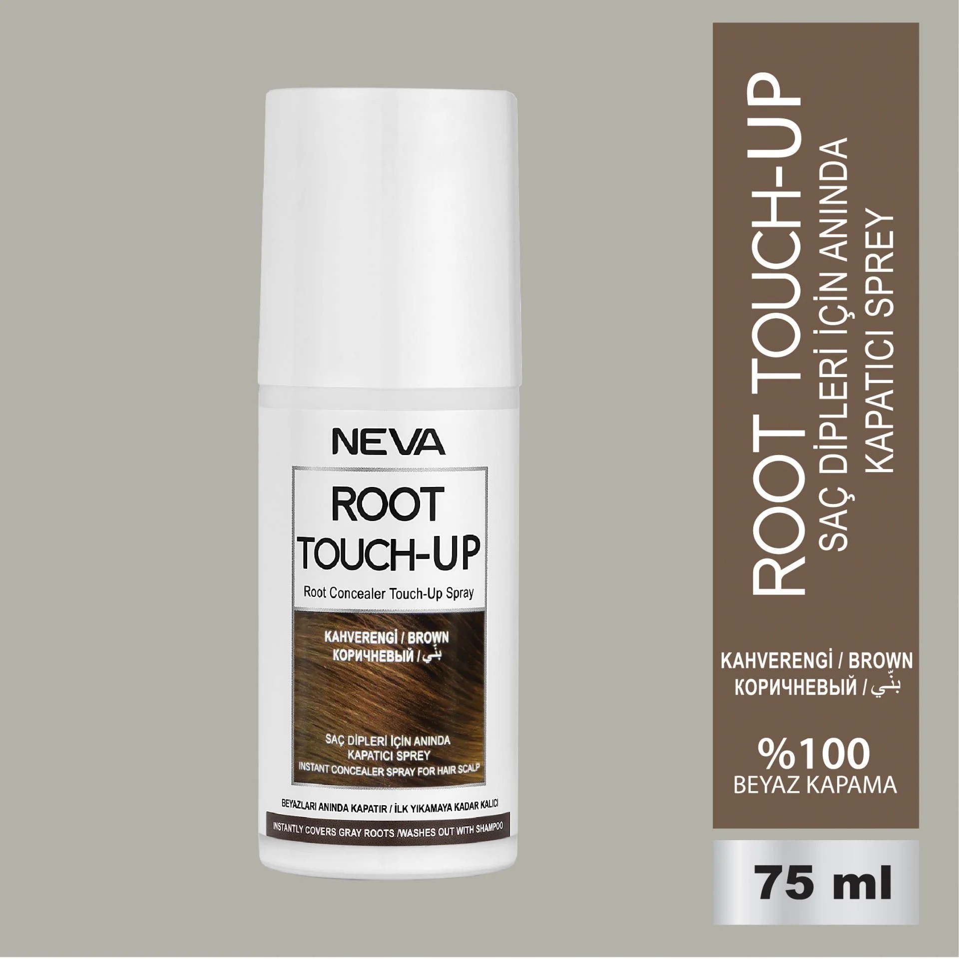 NEVA ROOT TOUCH-UP Saç Dipleri İçin Anında Kapatıcı Sprey- Kahverengi 75ml