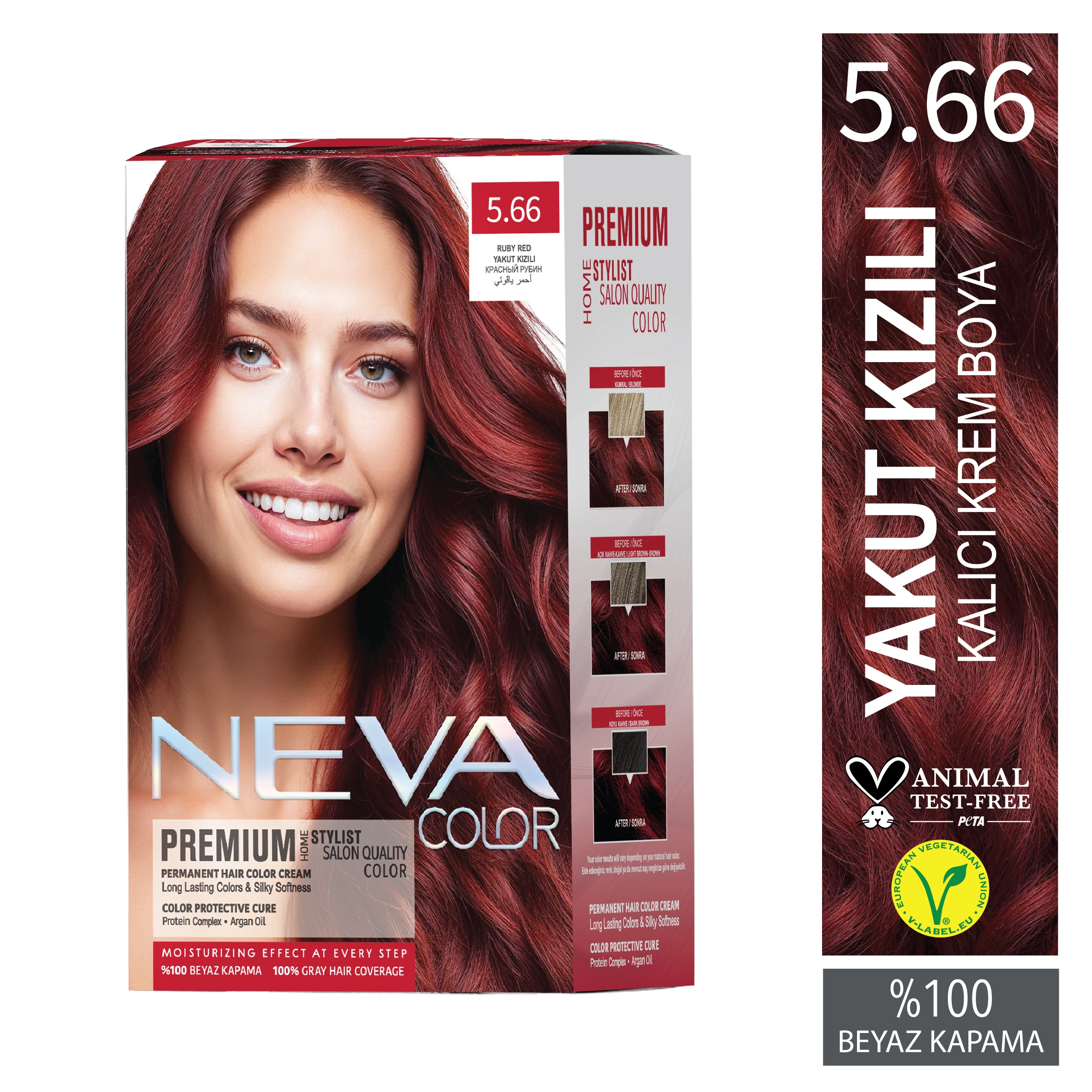 Nevacolor Premıum Kalıcı Krem Saç Boyası 5.66 Yakut Kızılı