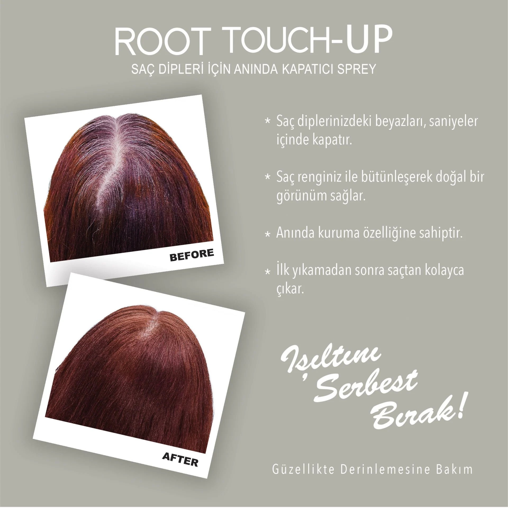 Root Touch Up Saç Dipleri İçin Anında Kapatıcı Sprey- Kızıl 75ml