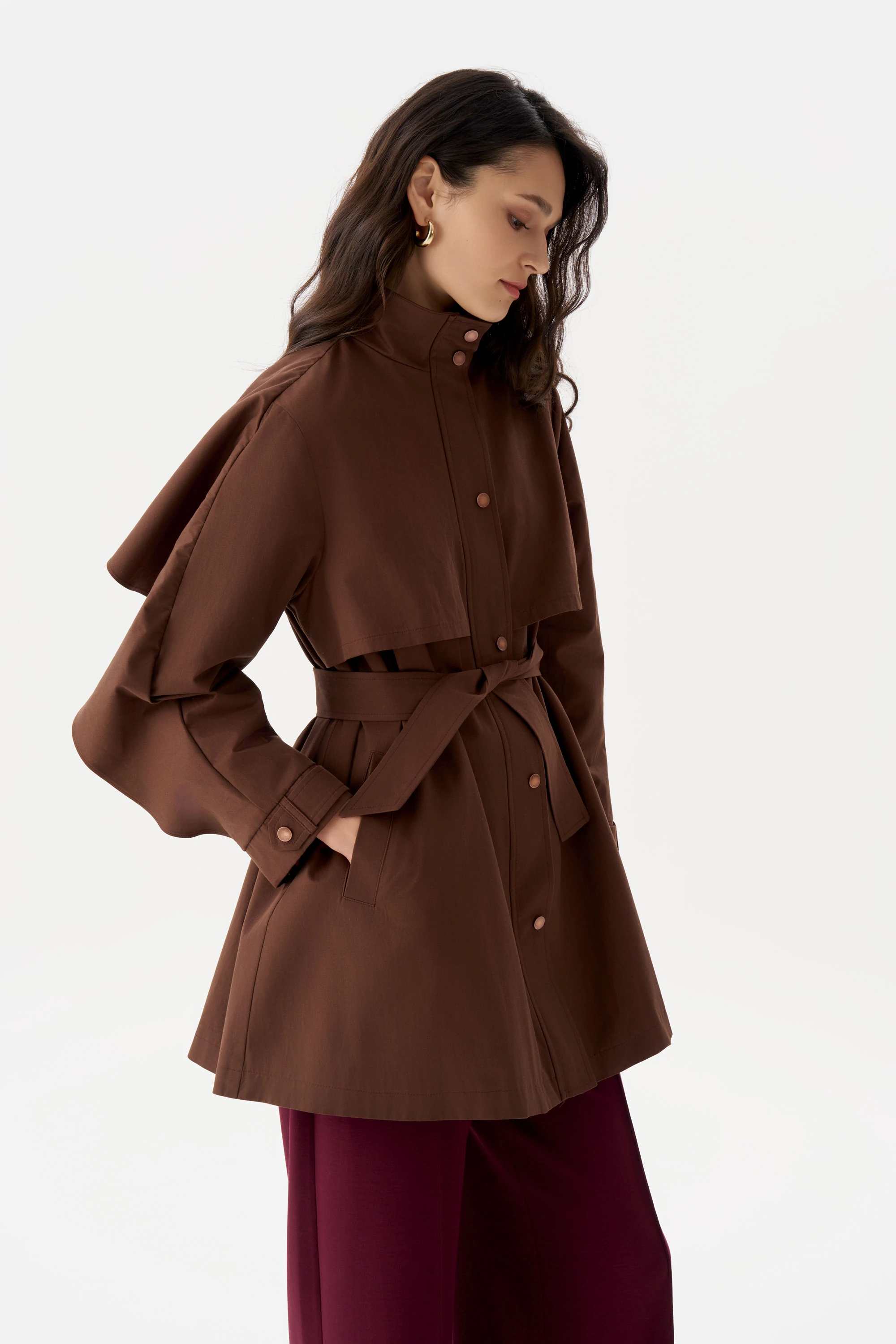 PELERİNLİ MİDİ TRENÇKOT