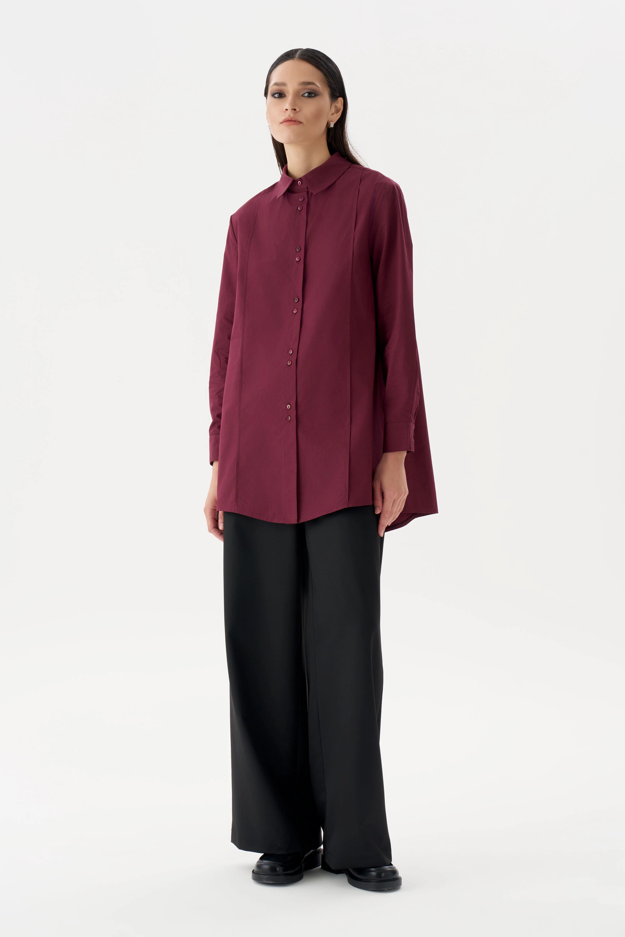 NERVÜRLÜ POPLİN GÖMLEK