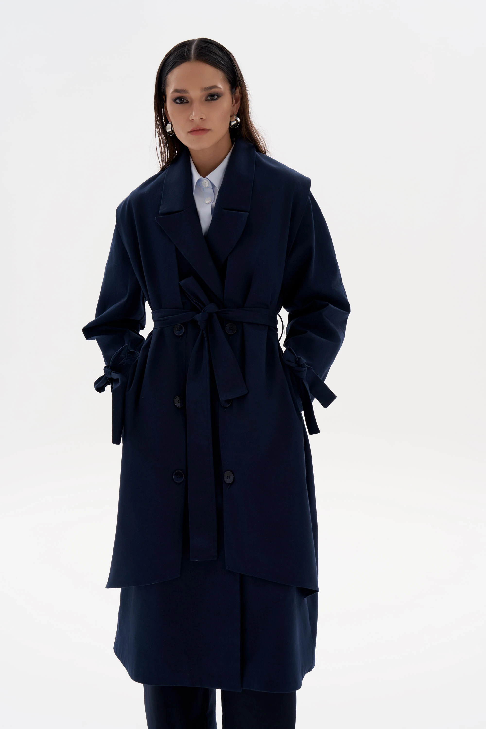 YAKA DETAYLI MAXI TRENÇKOT