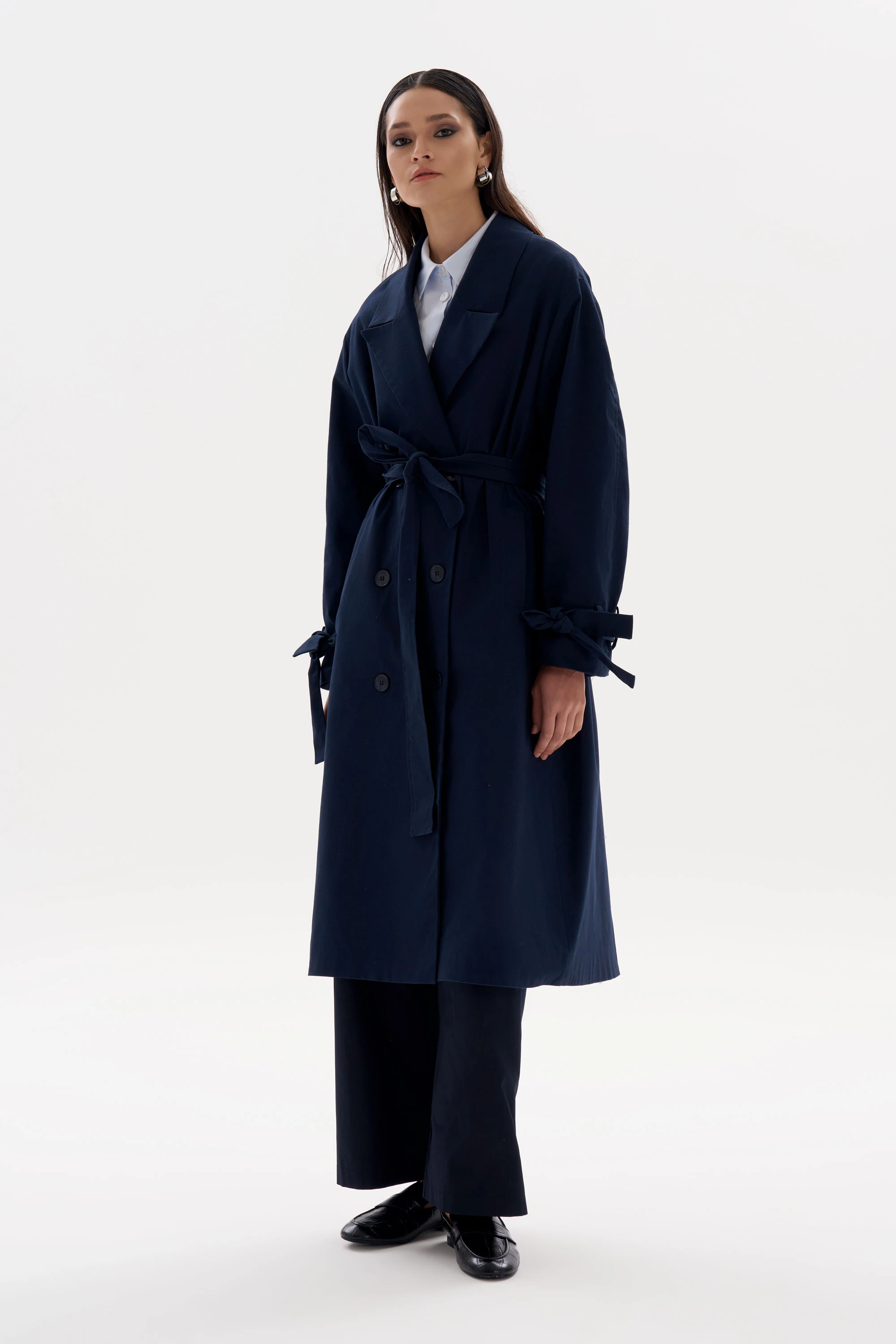 YAKA DETAYLI MAXI TRENÇKOT