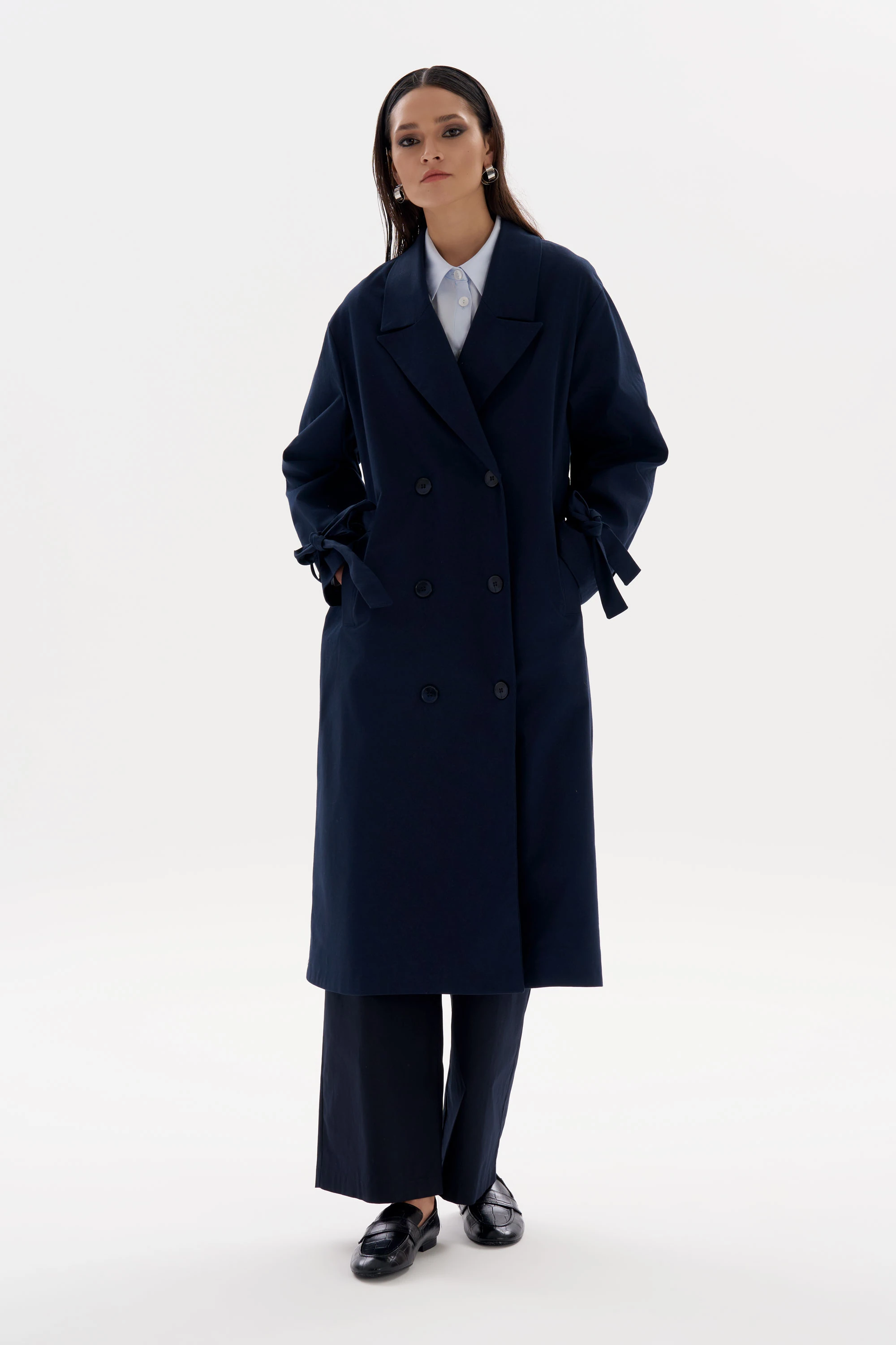 YAKA DETAYLI MAXI TRENÇKOT