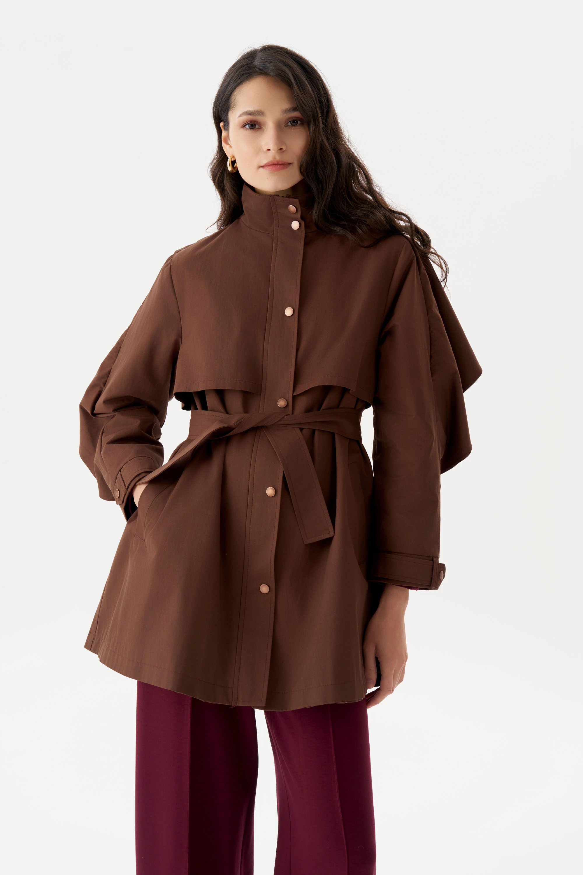 PELERİNLİ MİDİ TRENÇKOT