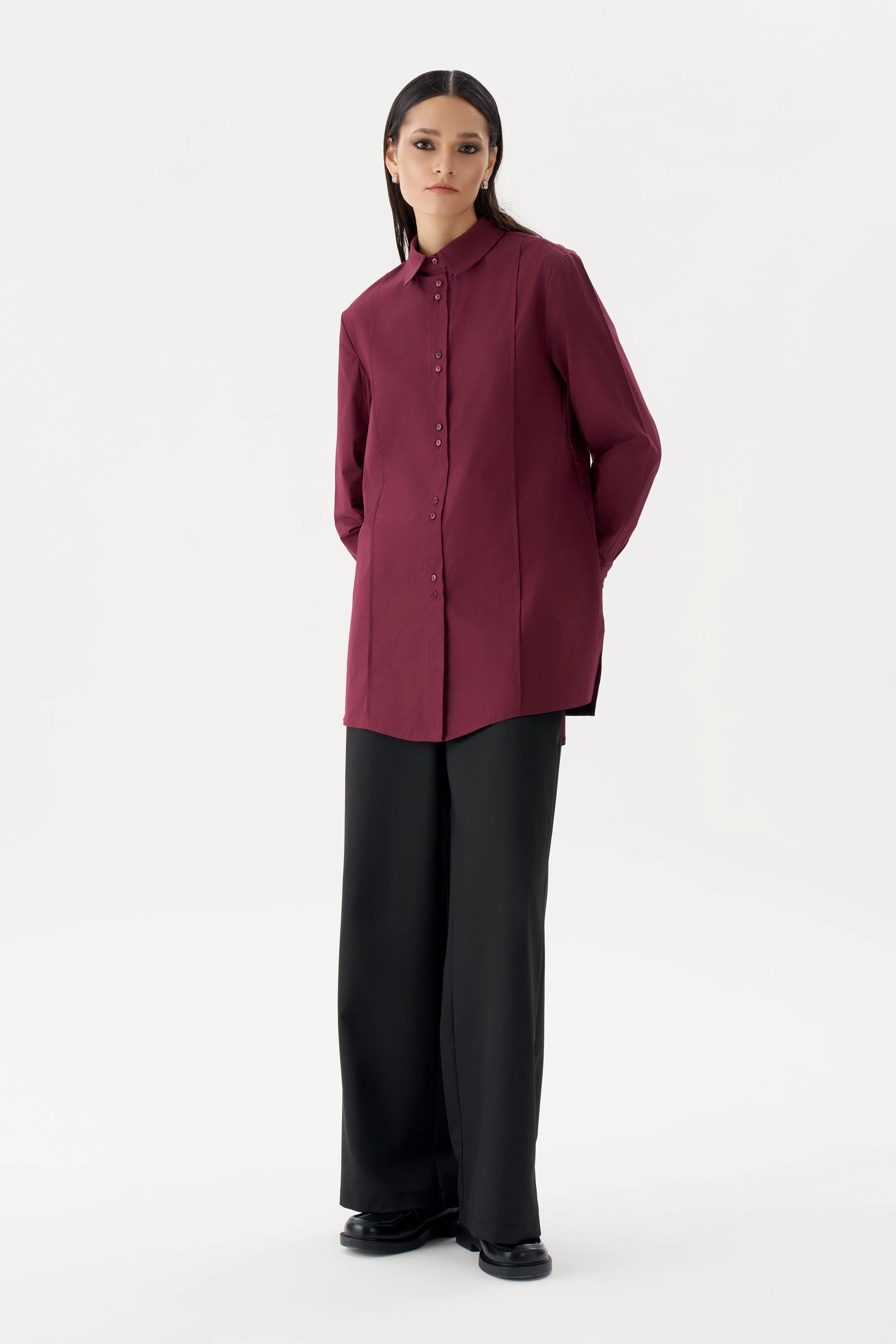 NERVÜRLÜ POPLİN GÖMLEK