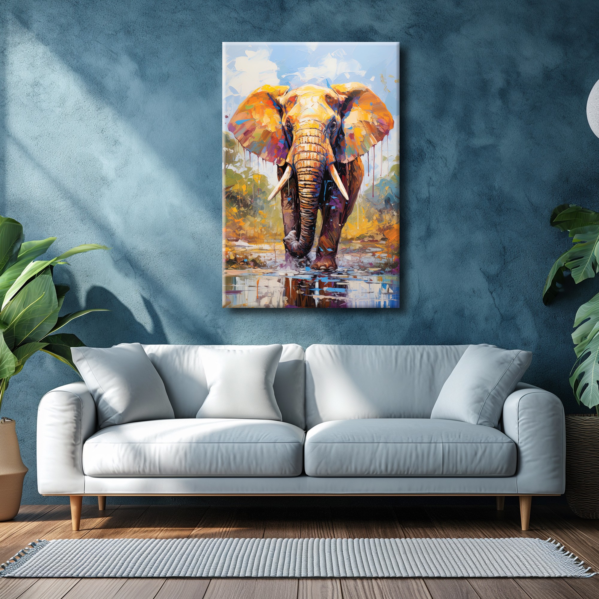 Renkli Fil Tam - Colorful Elephant Full