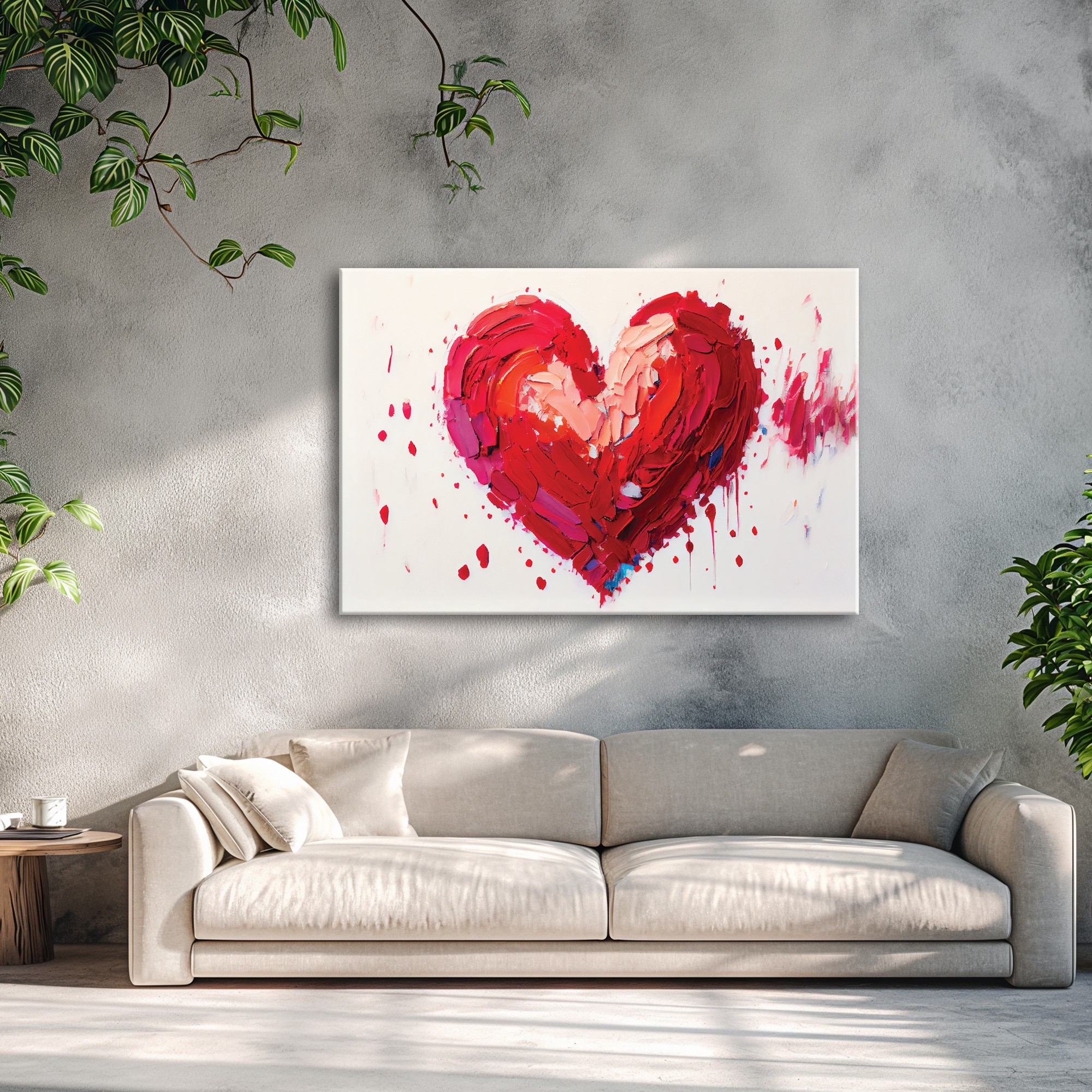 Yağlı Boya Kırmızı Kalp - Red Heart Oil Paint