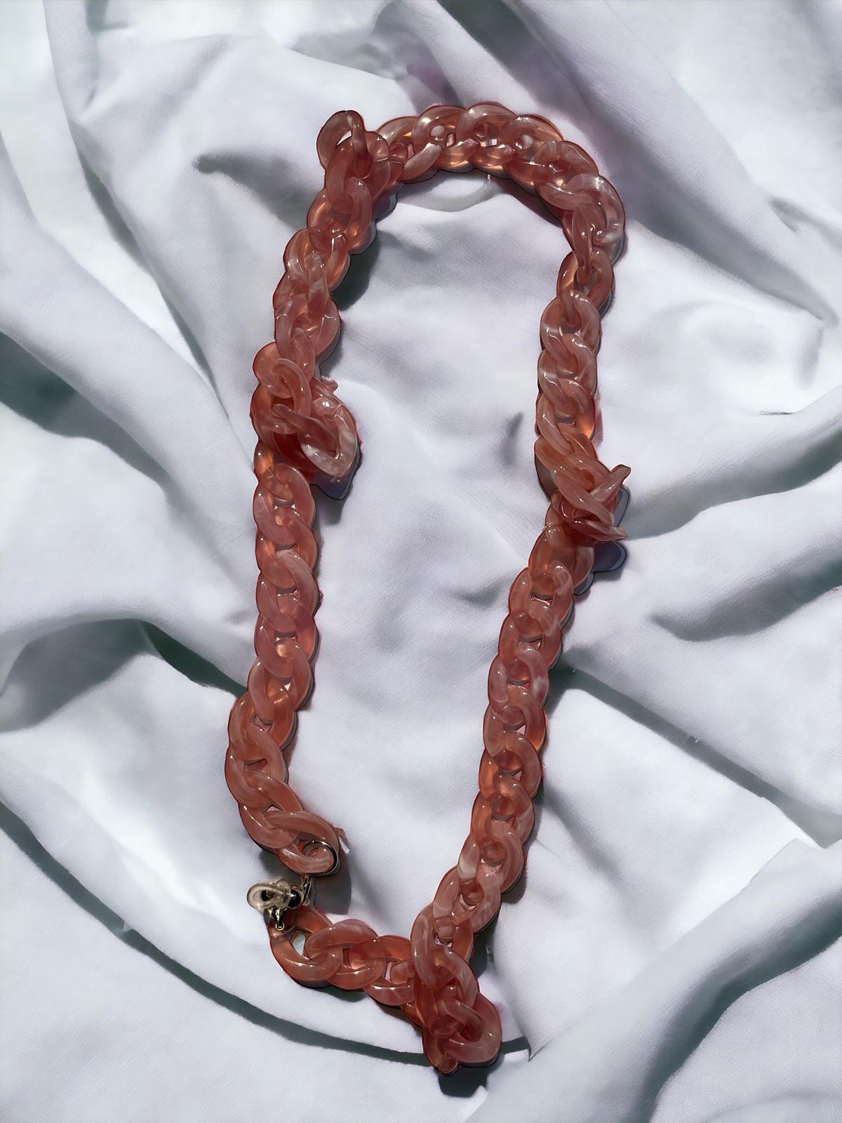 REÇİNE KALIN ZİNCİR TOZ PEMBE