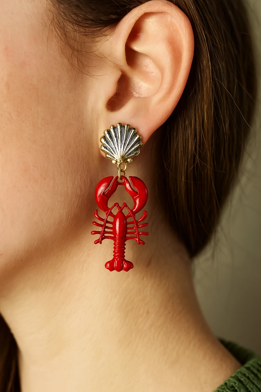 Büyük Kırmızı Istakoz Küpe