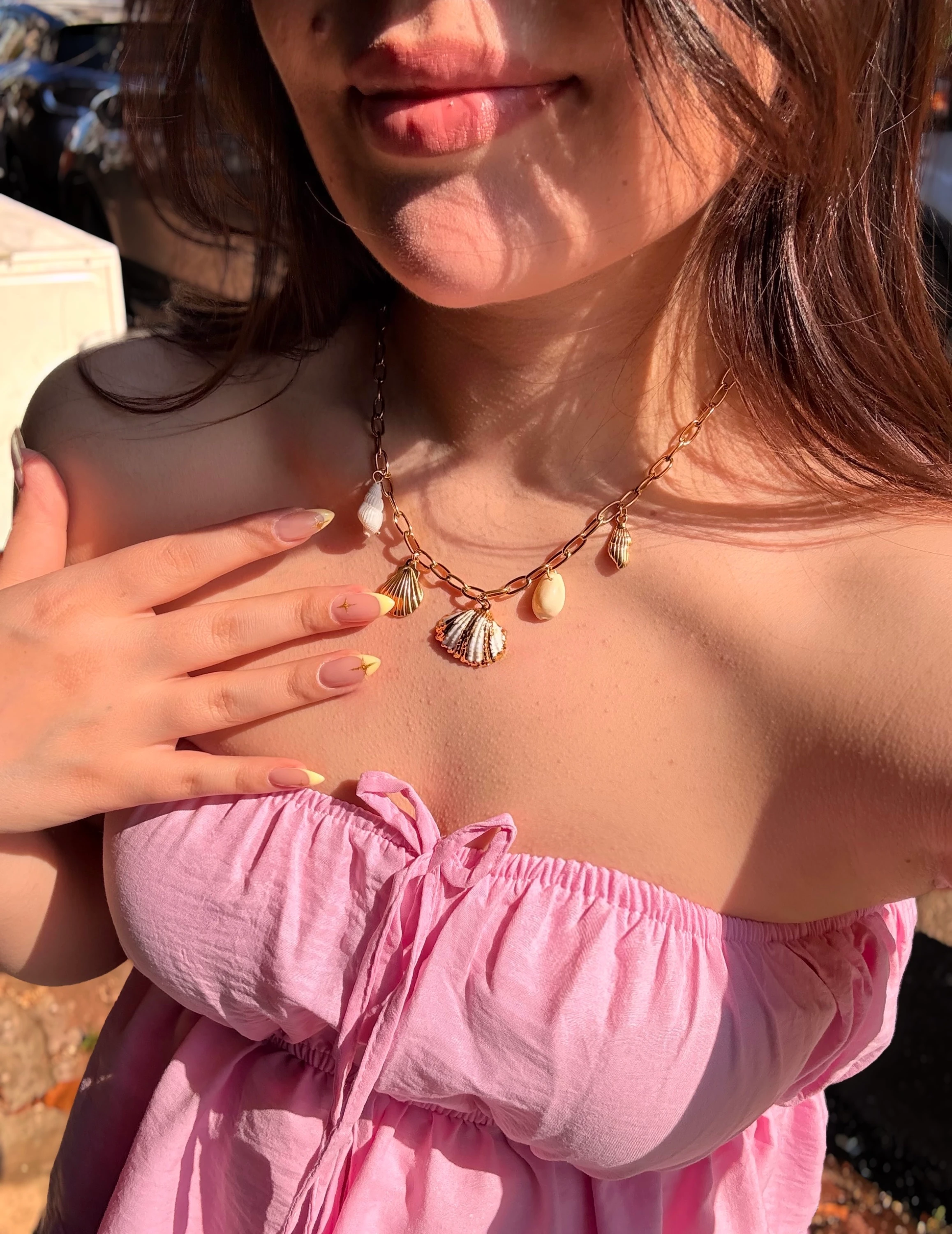 Çelik Charmlı Kolye