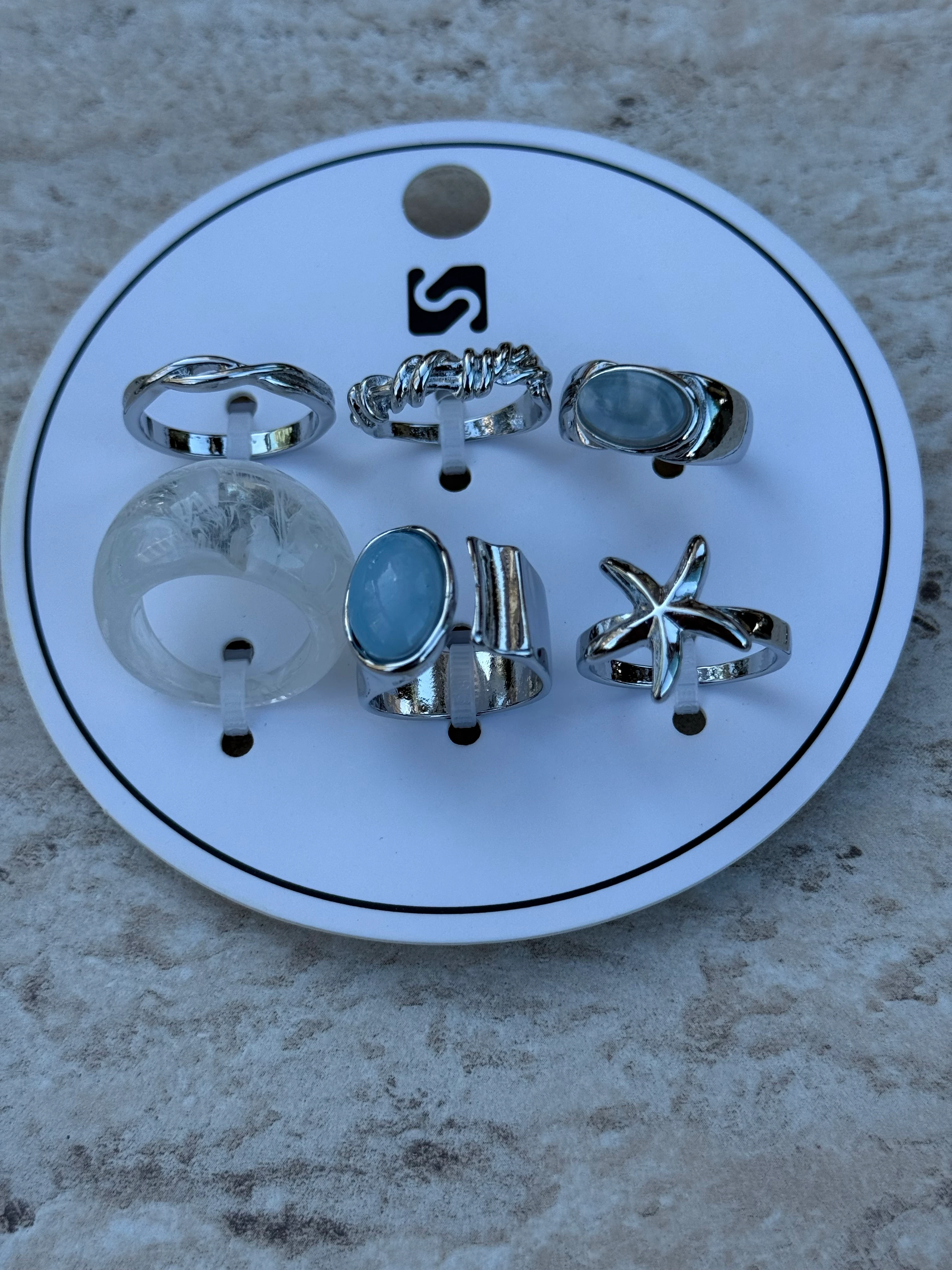 6 lı Gümüş Renk Yüzük