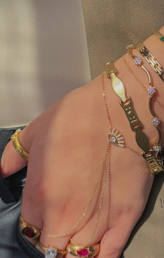 Taşlı Mini Göz Detaylı Şahmeran