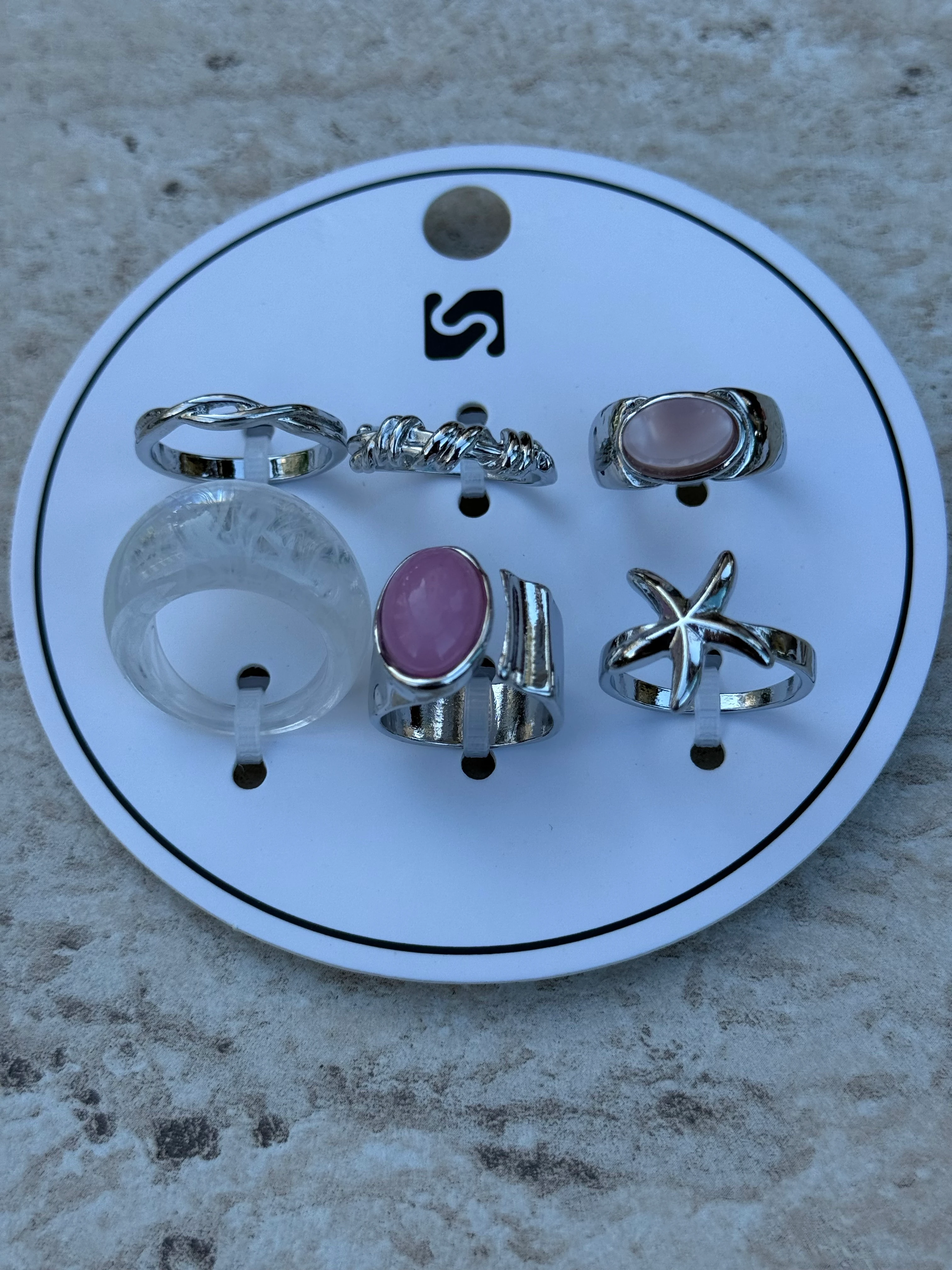 6 lı Gümüş Renk Yüzük