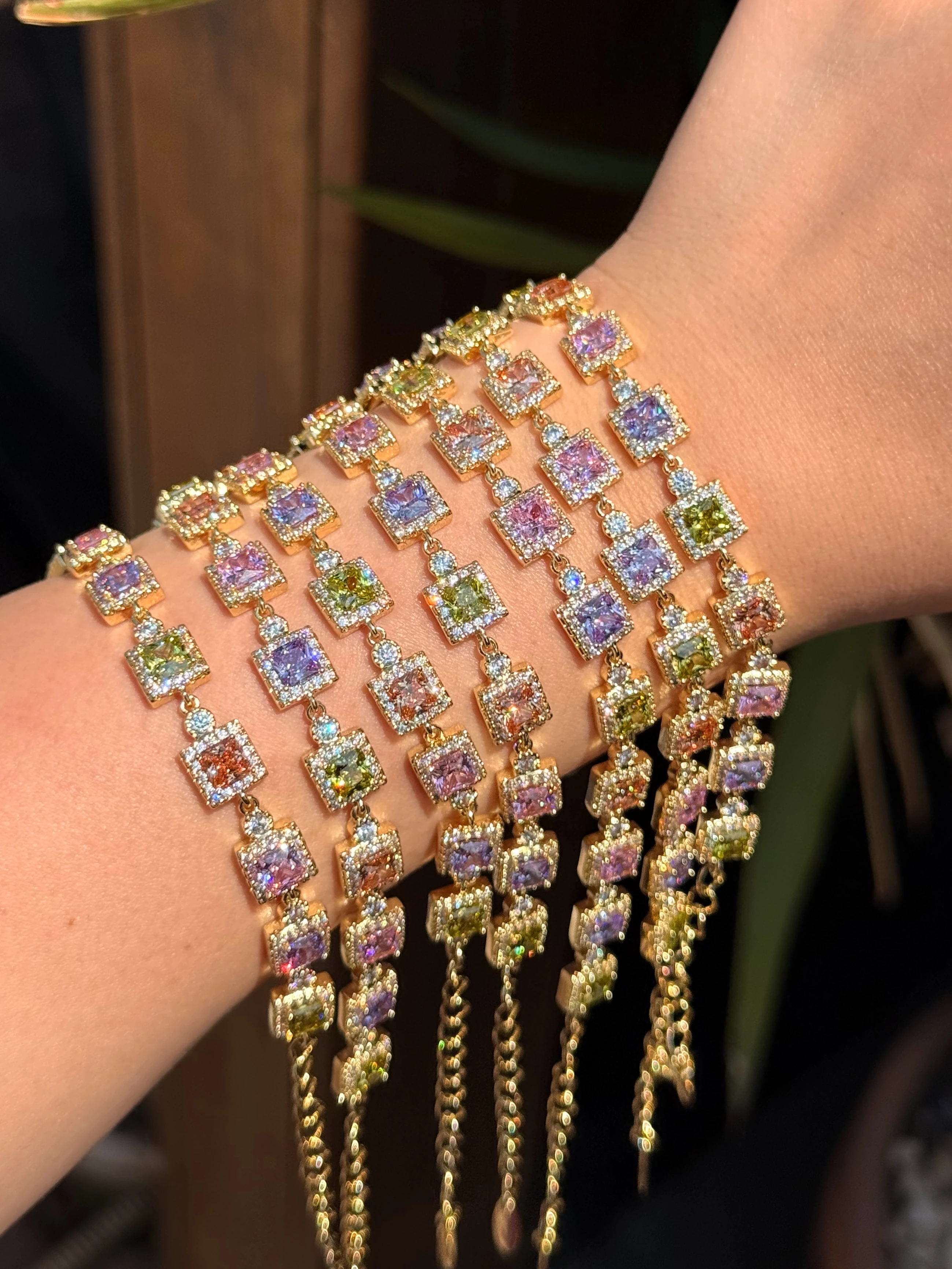 Xuping 14 K Renk Renkli Baget Bileklik