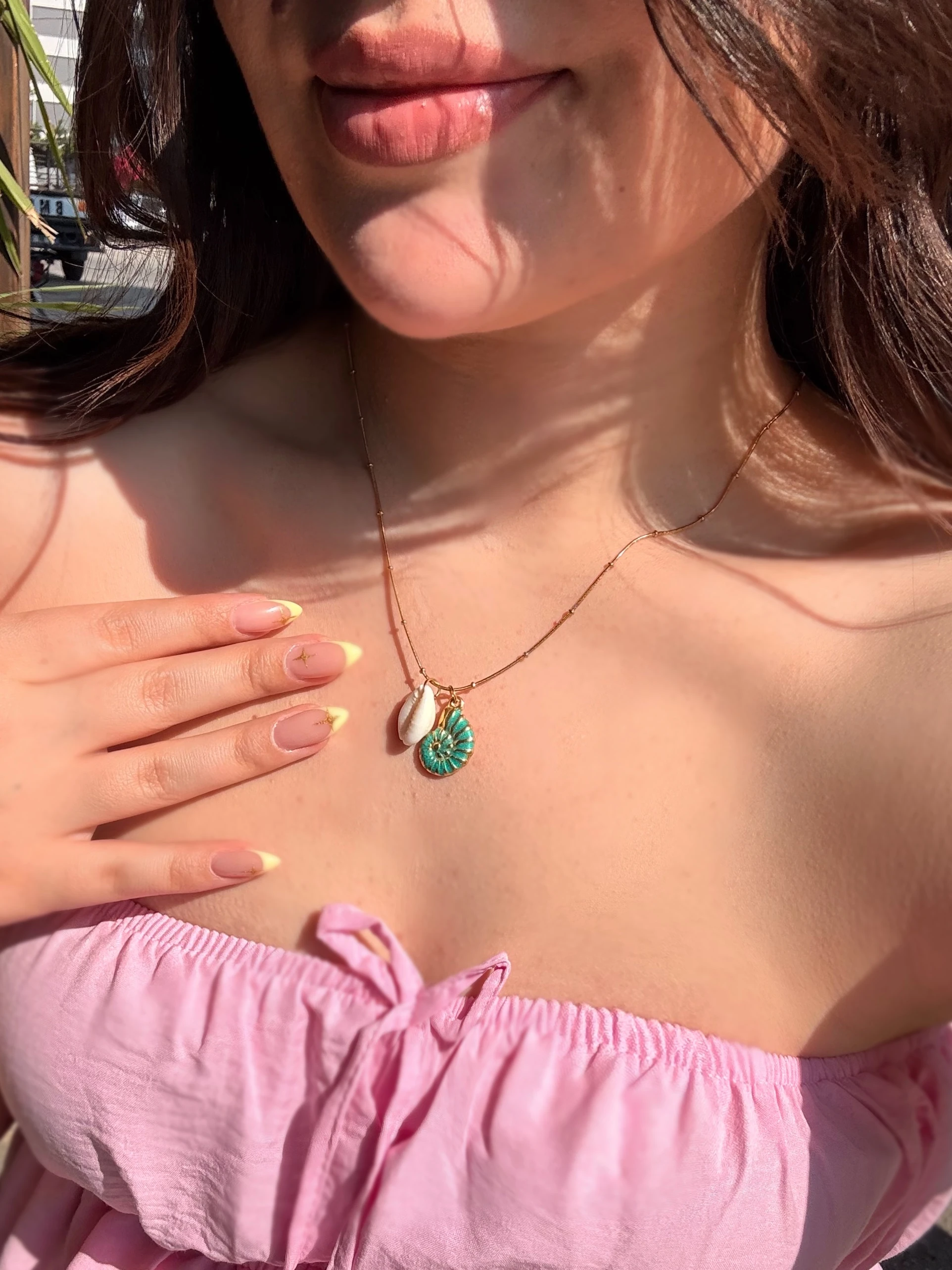 Çelik Salyangoz Detaylı Yaz Kolyesi