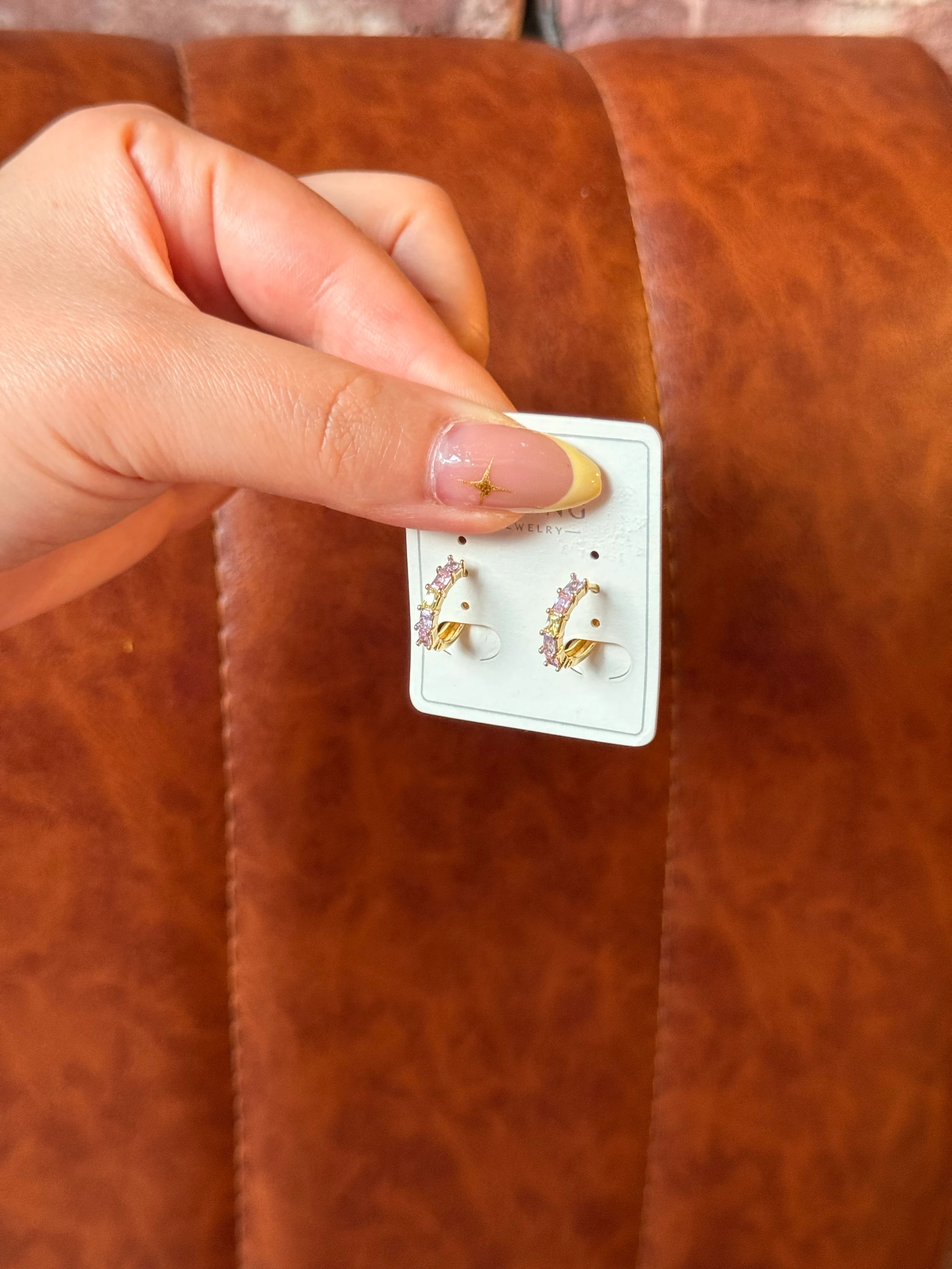 Xp Mini Renkli Taşlı Çelik Halka Küpe