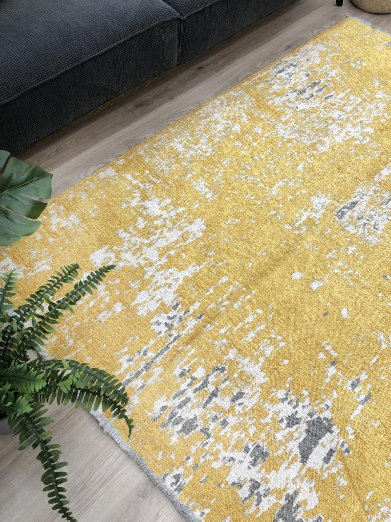 MORETTİ SİDE ÇİFT TARAFLI HALI 10407-F SARI-GRİ