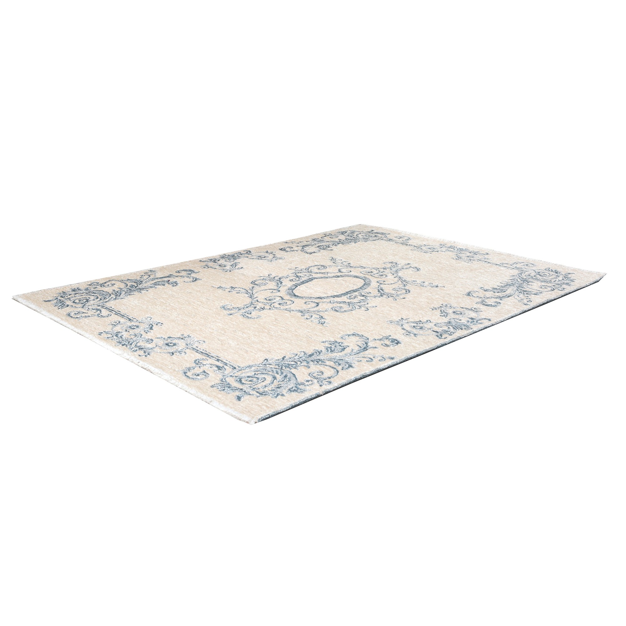 MORETTİ SİDE ÇİFT TARAFLI HALI 023-A KREM-MAVİ