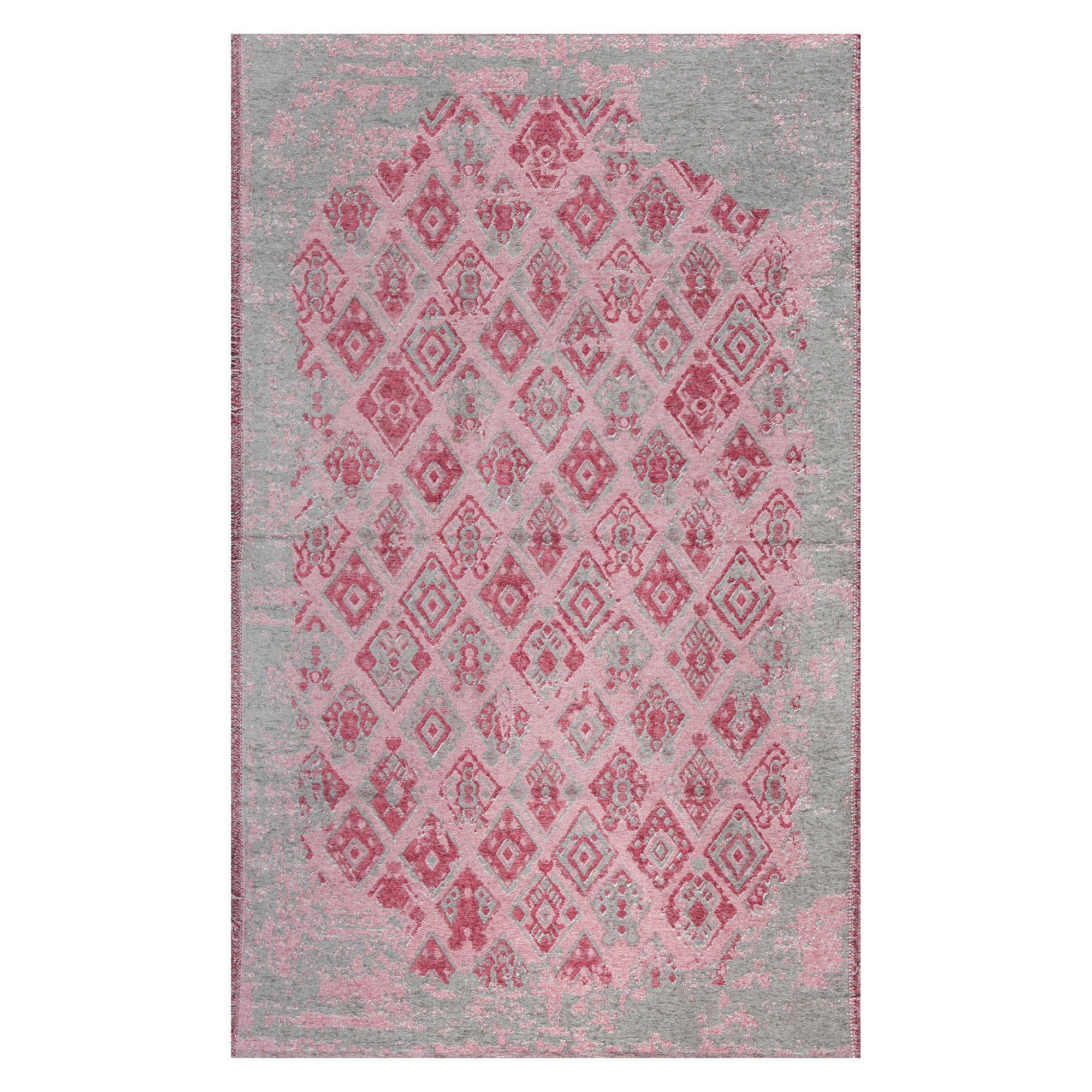 MORETTİ SİDE ÇİFT TARAFLI HALI 015-A PEMBE-GRi