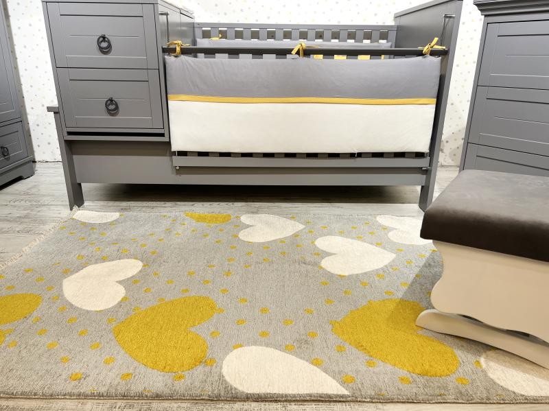 MORETTİ SİDE ÇİFT TARAFLI HALI 10919-B SARI-GRİ