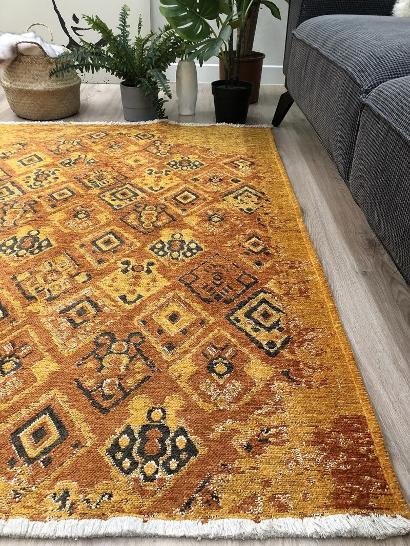 MORETTİ SİDE ÇİFT TARAFLI HALI 015-B TURUNCU-MULTİ