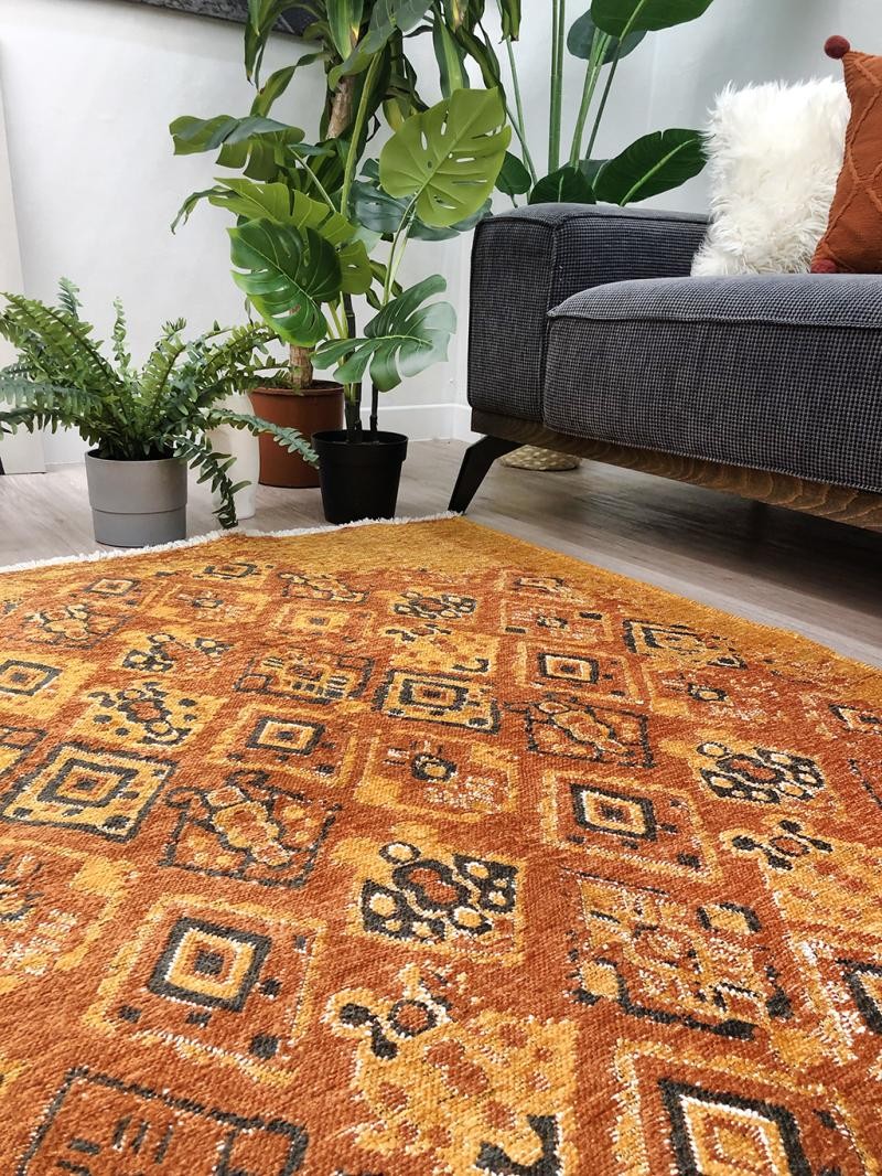 MORETTİ SİDE ÇİFT TARAFLI HALI 015-B TURUNCU-MULTİ