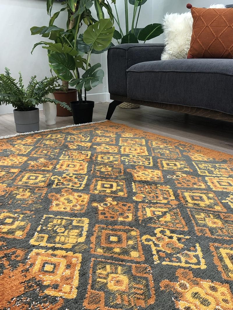 MORETTİ SİDE ÇİFT TARAFLI HALI 015-B TURUNCU-MULTİ
