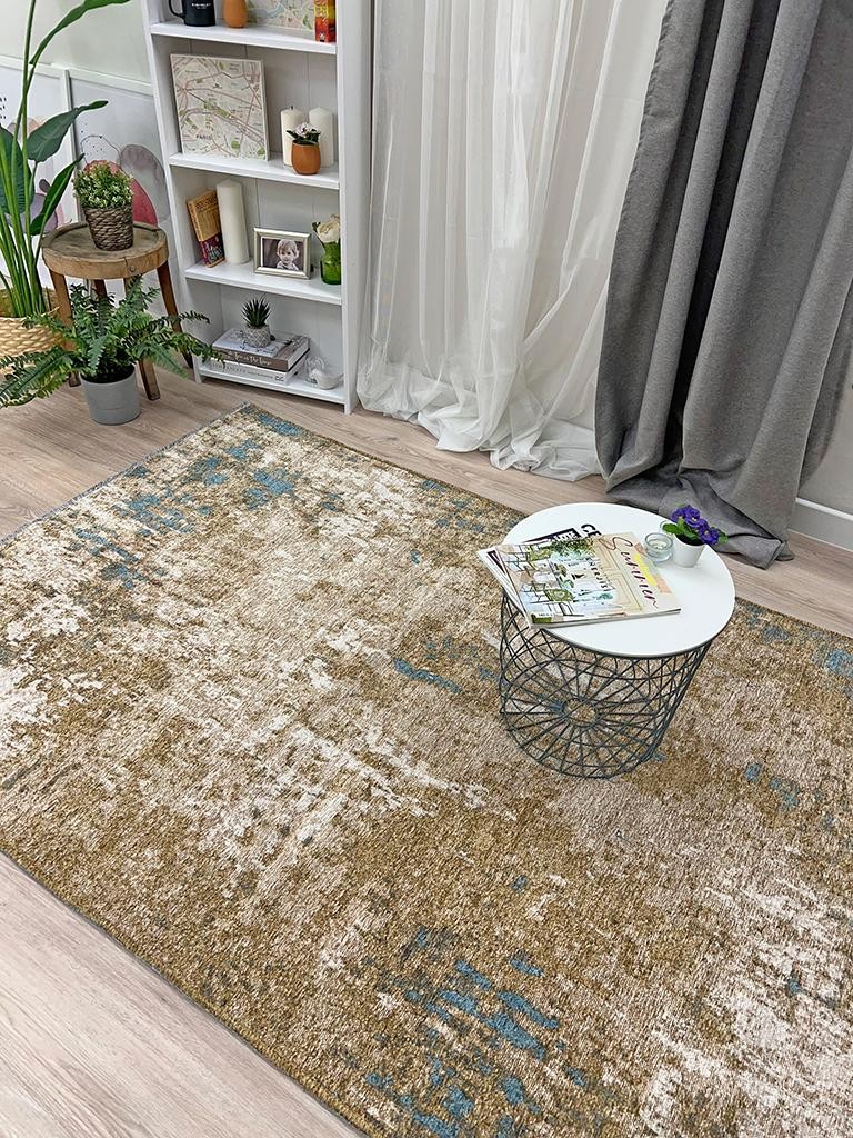 MORETTİ SİDE ÇİFT TARAFLI HALI 10407-E MAVİ-KAHVE