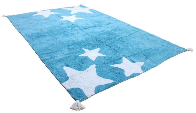 MOOD HALI STAR RUG BLUE ECRU