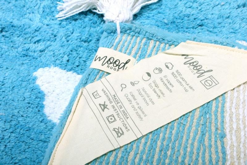MOOD HALI STAR RUG BLUE ECRU