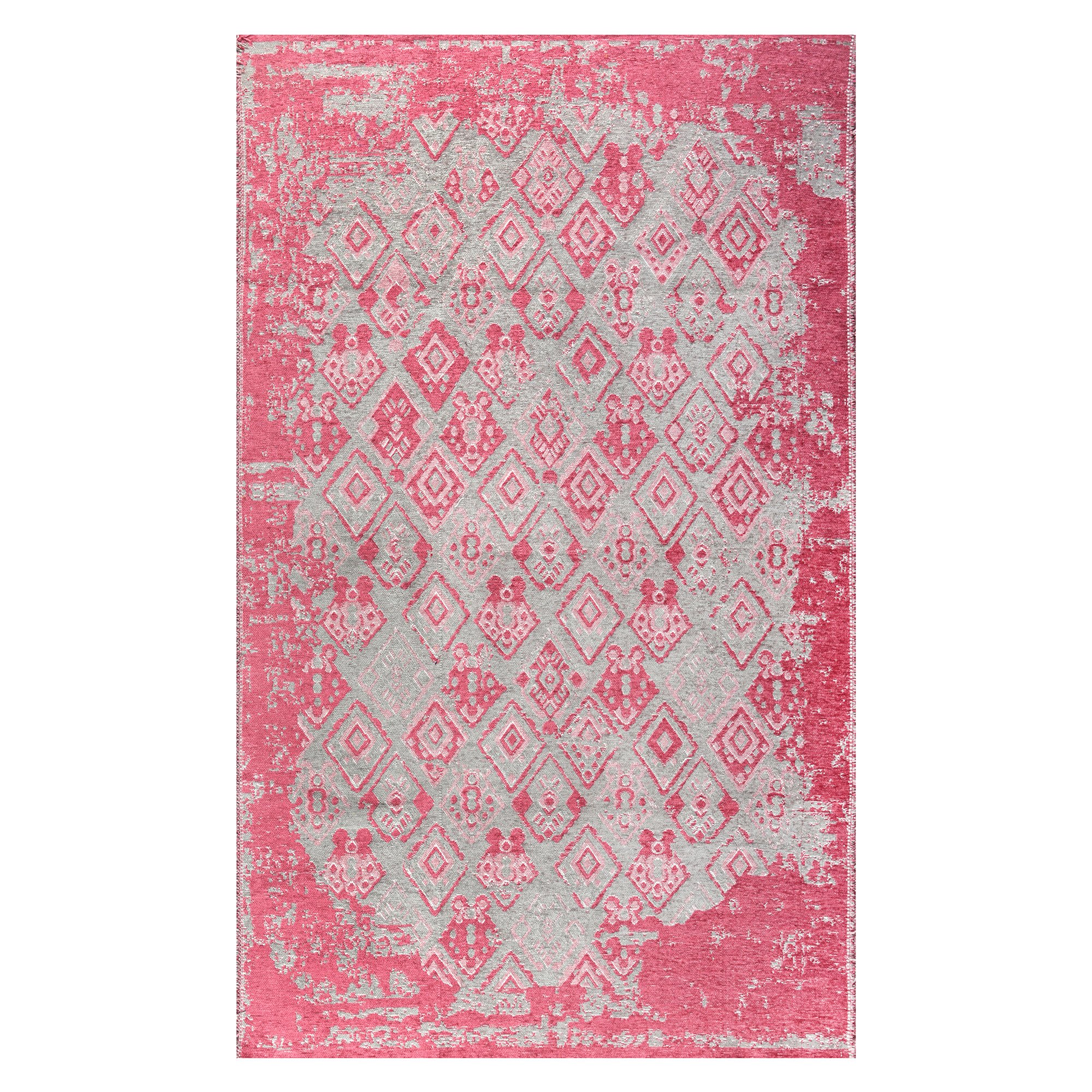 MORETTİ SİDE ÇİFT TARAFLI HALI 015-A PEMBE-GRi