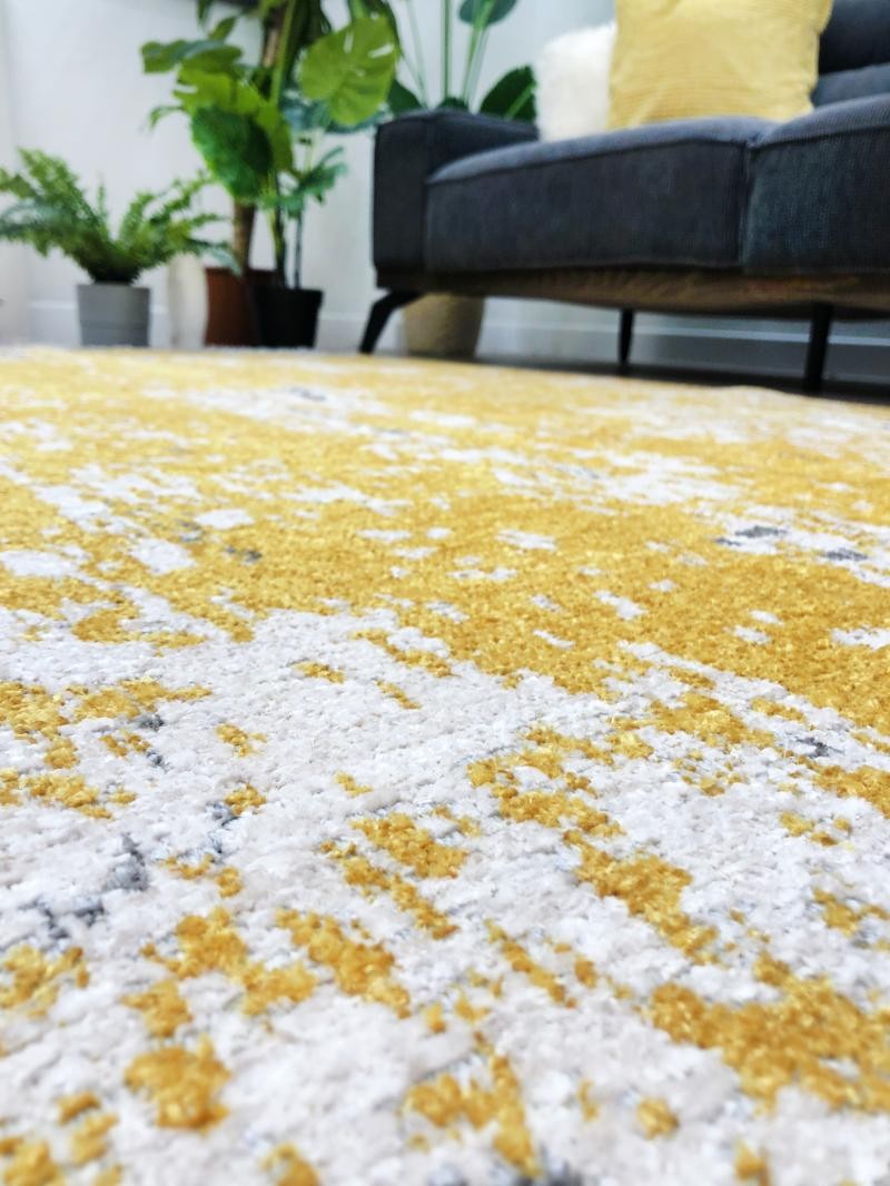 MORETTİ SİDE ÇİFT TARAFLI HALI 10407-F SARI-GRİ