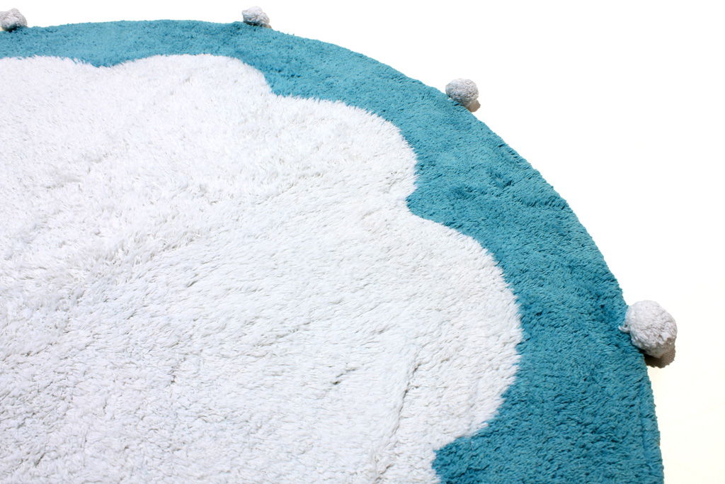 MOOD HALI POMPOM ECRU BLUE