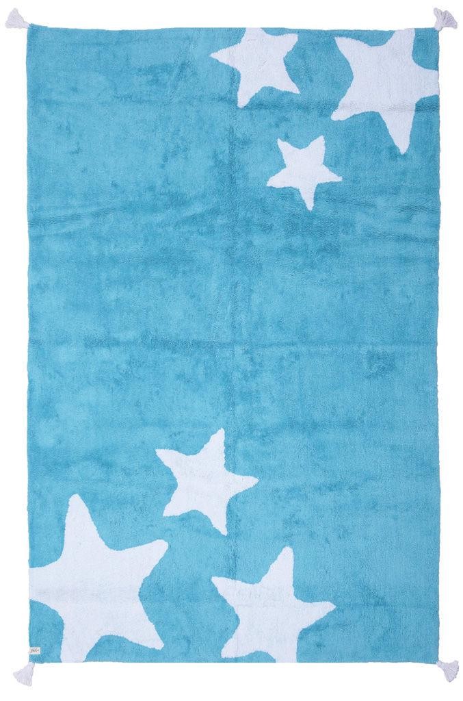 MOOD HALI STAR RUG BLUE ECRU