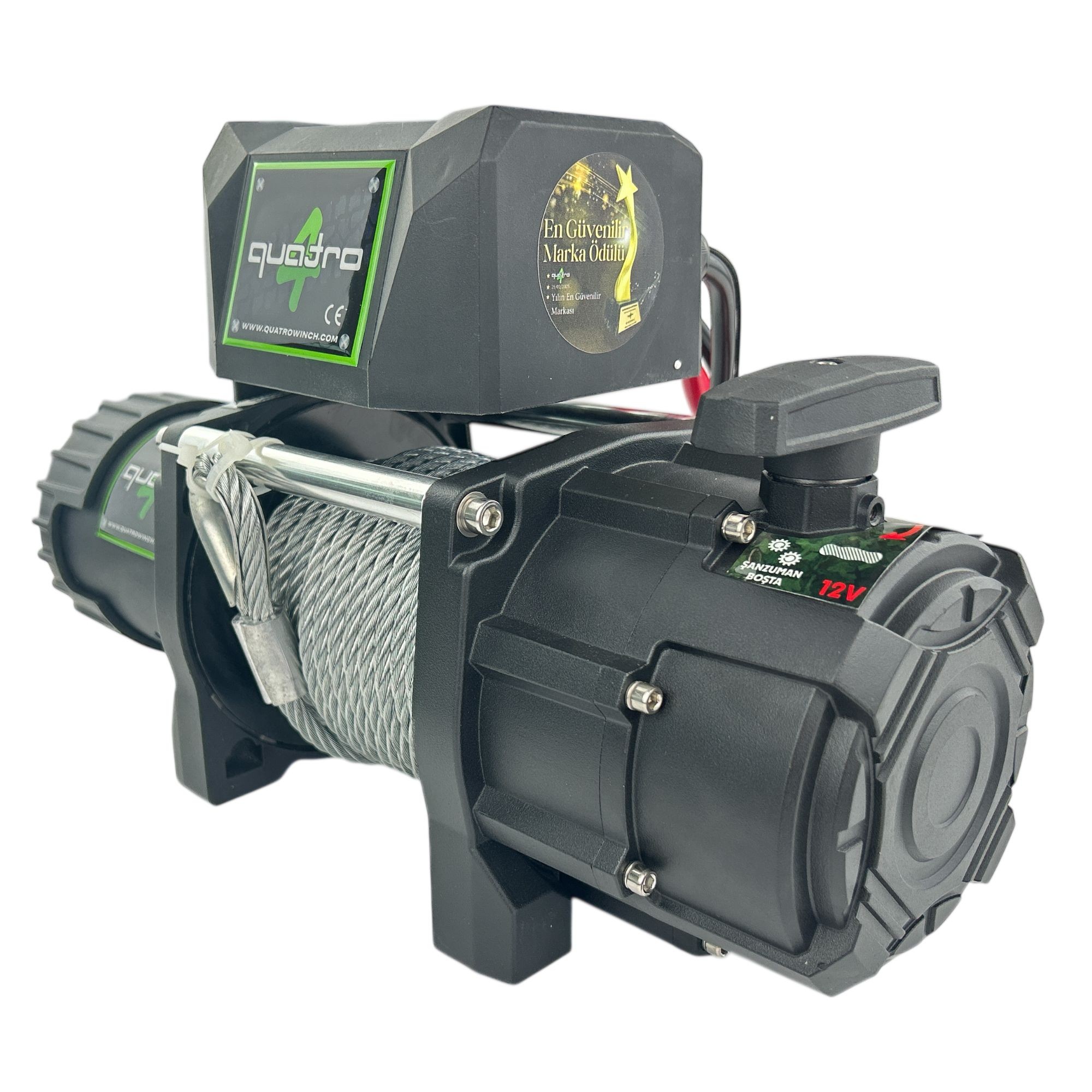 9000LB 12V Quatro Çelik Halatlı Vinç