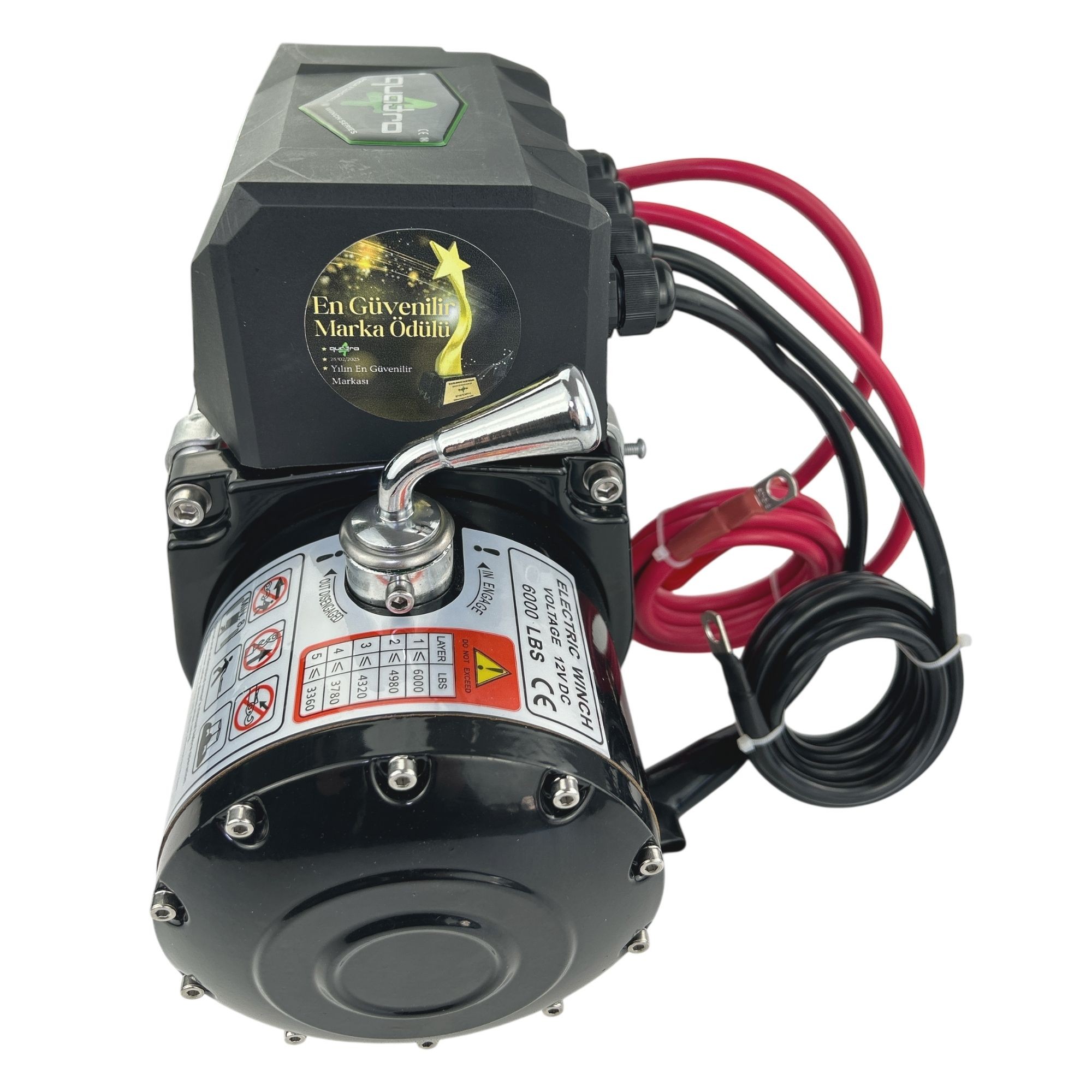 6000LB 12V Quatro Sentetik Halatlı Vinç