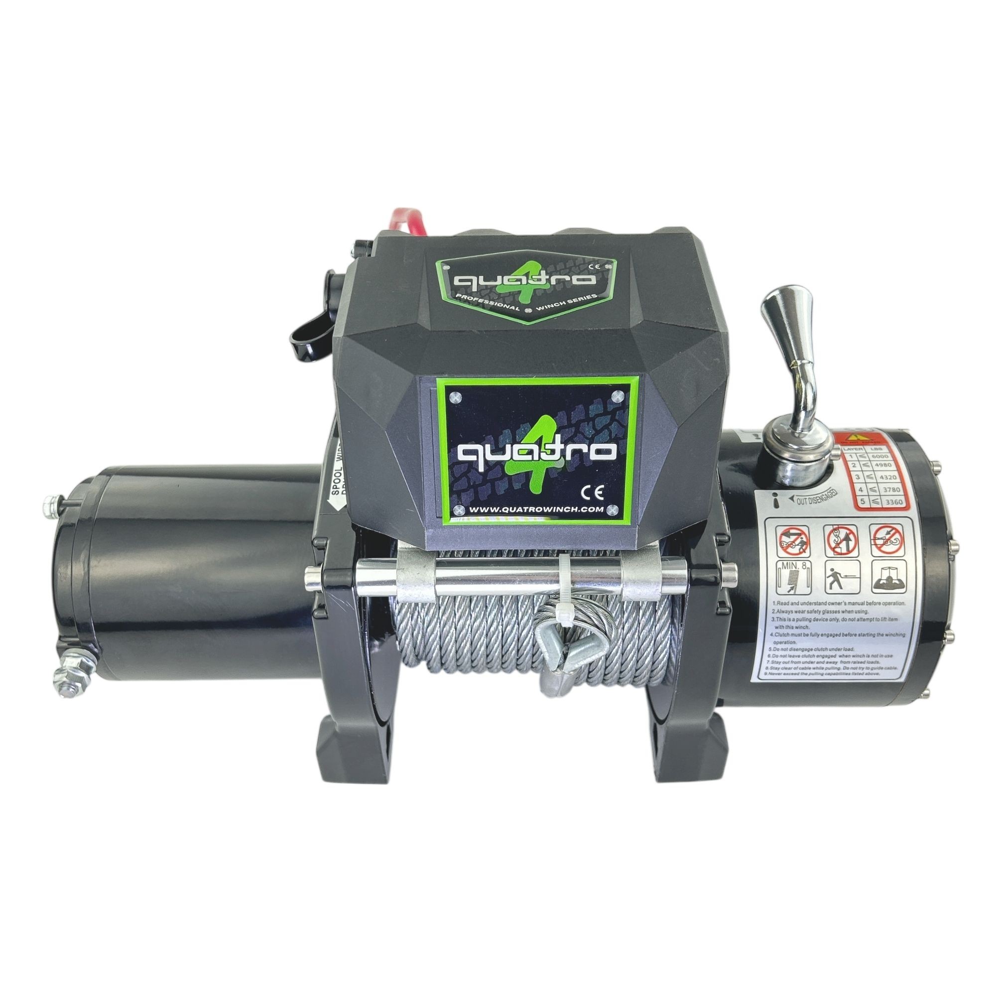 6000LB 12V Quatro Çelik Halatlı Vinç