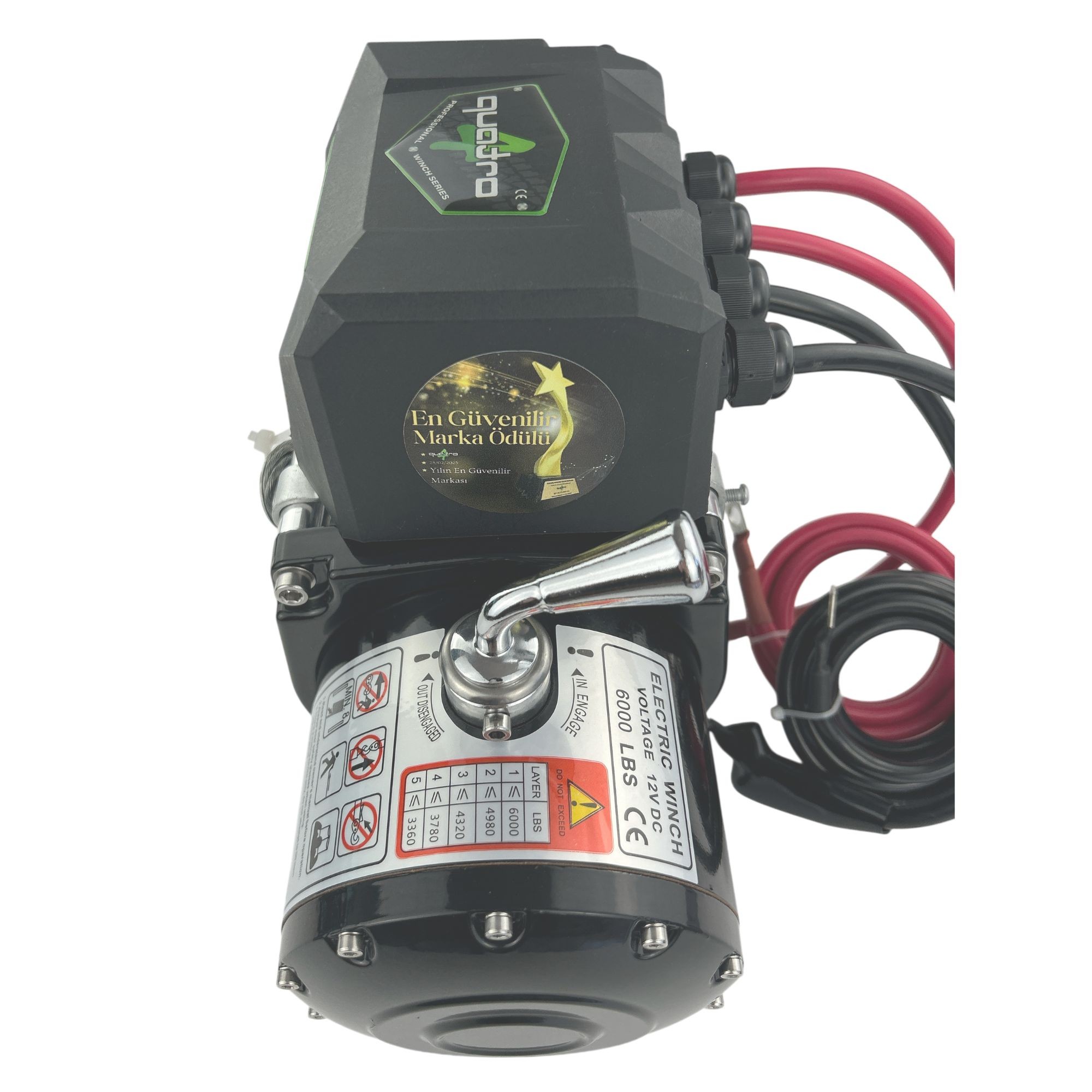 6000LB 12V Quatro Çelik Halatlı Vinç