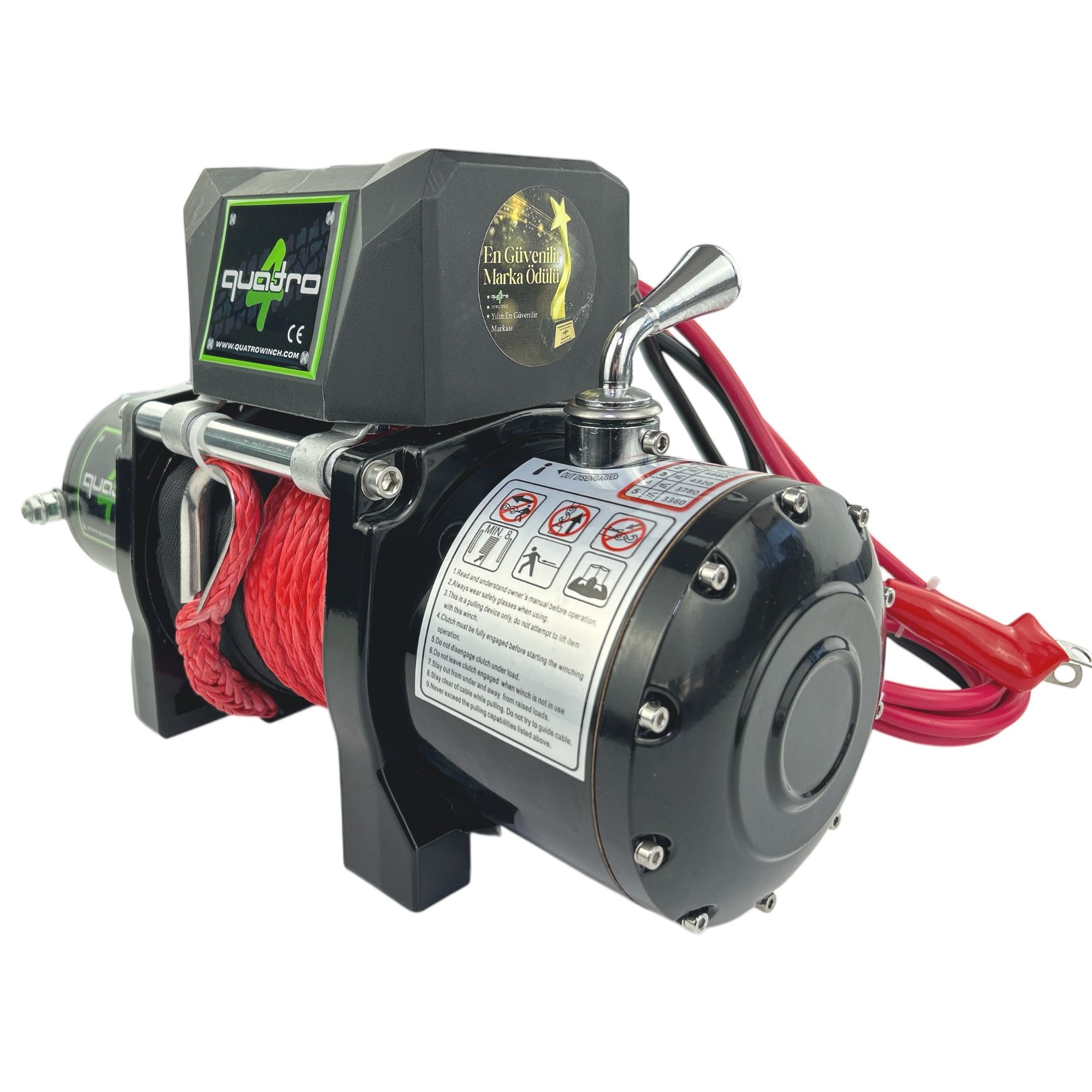 6000LB 12V Quatro Sentetik Halatlı Vinç
