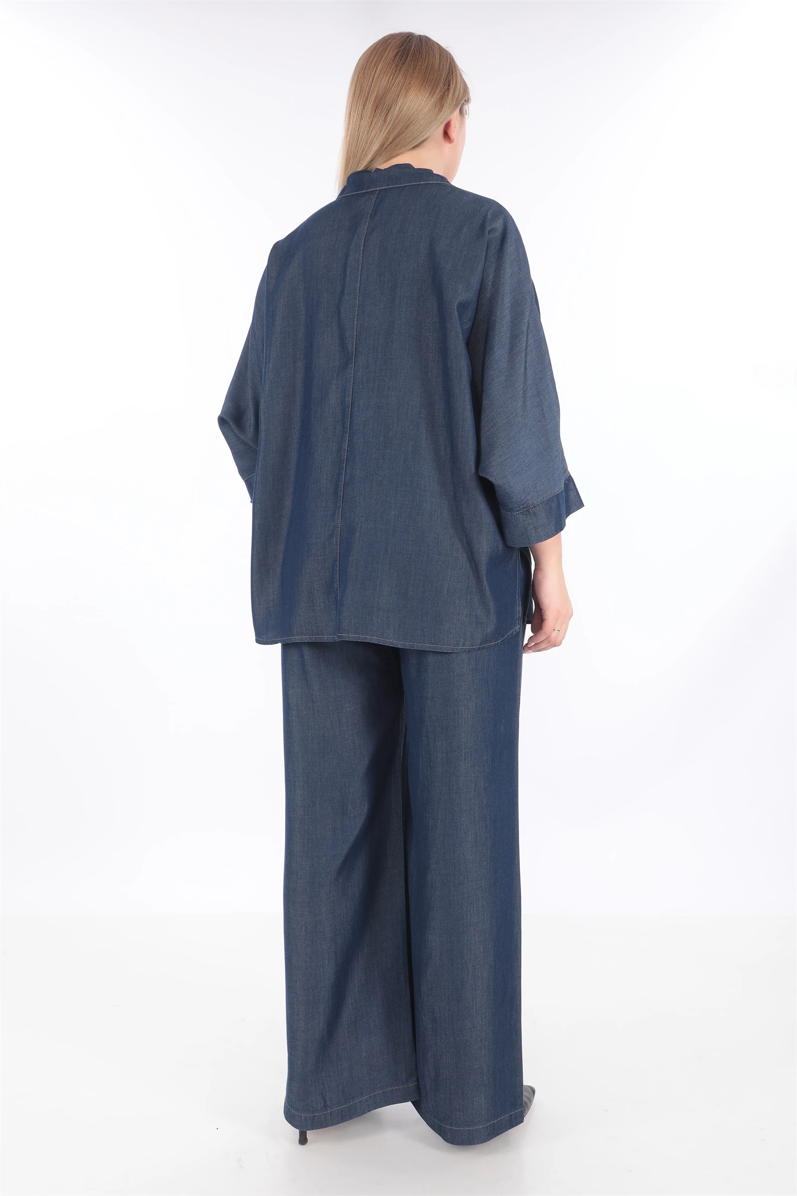 Yazlık Ceketi Çıt Çıt'lı Vizon İp Dikişli 2'li Takım - Lacivert