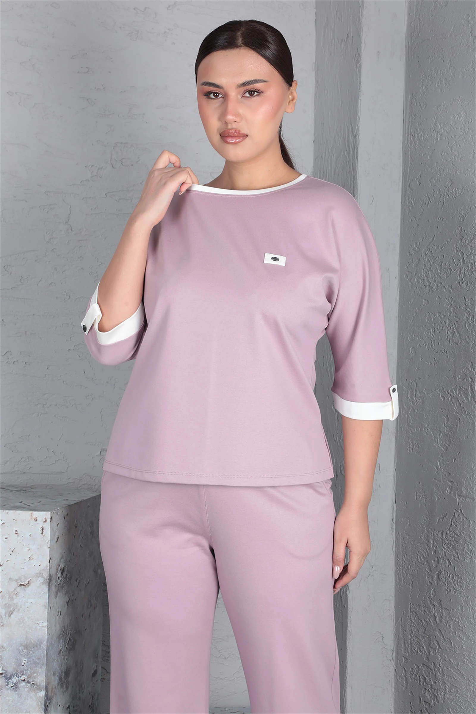 Sezonluk Logo Aksesuarlı Beli Lastikli Eşofman Takımı - Pembe