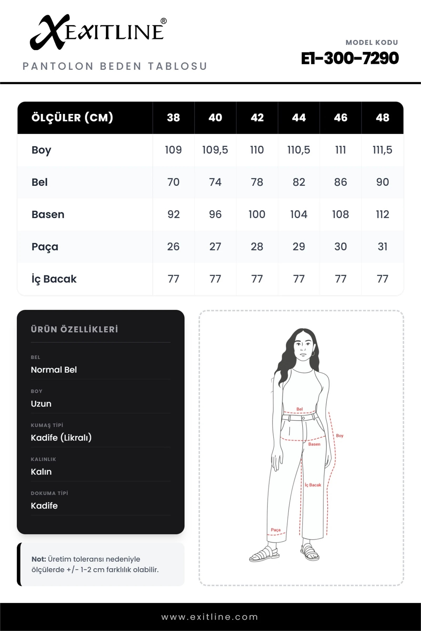 Kışlık Beli Ribanalı Cepli Boru Paça Pantolon