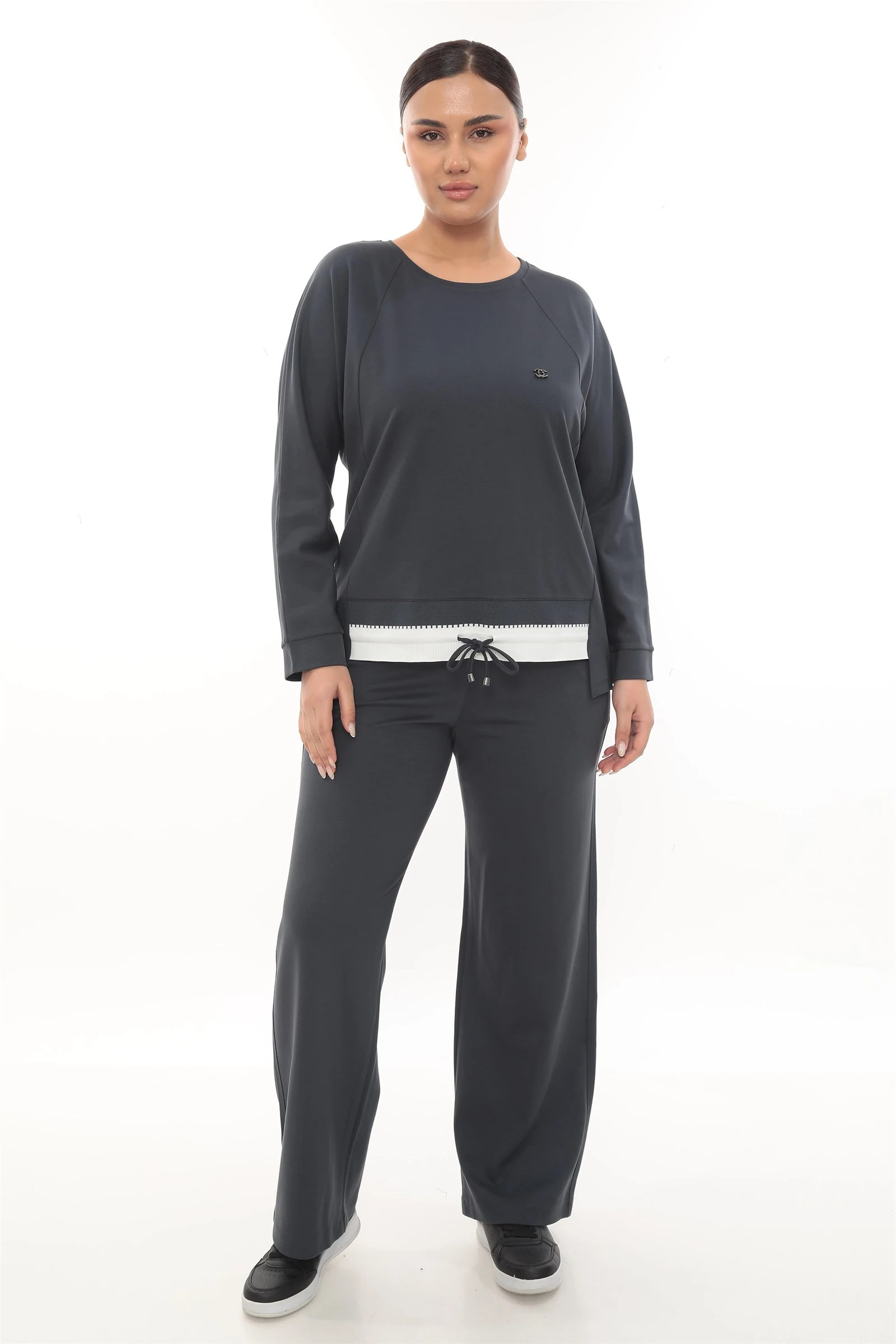 Sezonluk Özel Logolo Lastik Aksesuarlı Bağcıklı Eşofman Takımı