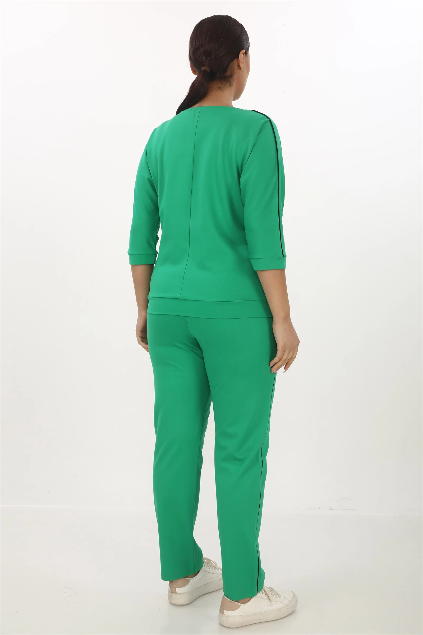 Sezonluk Yanları Şeritli Eşofman Takım - Yeşil