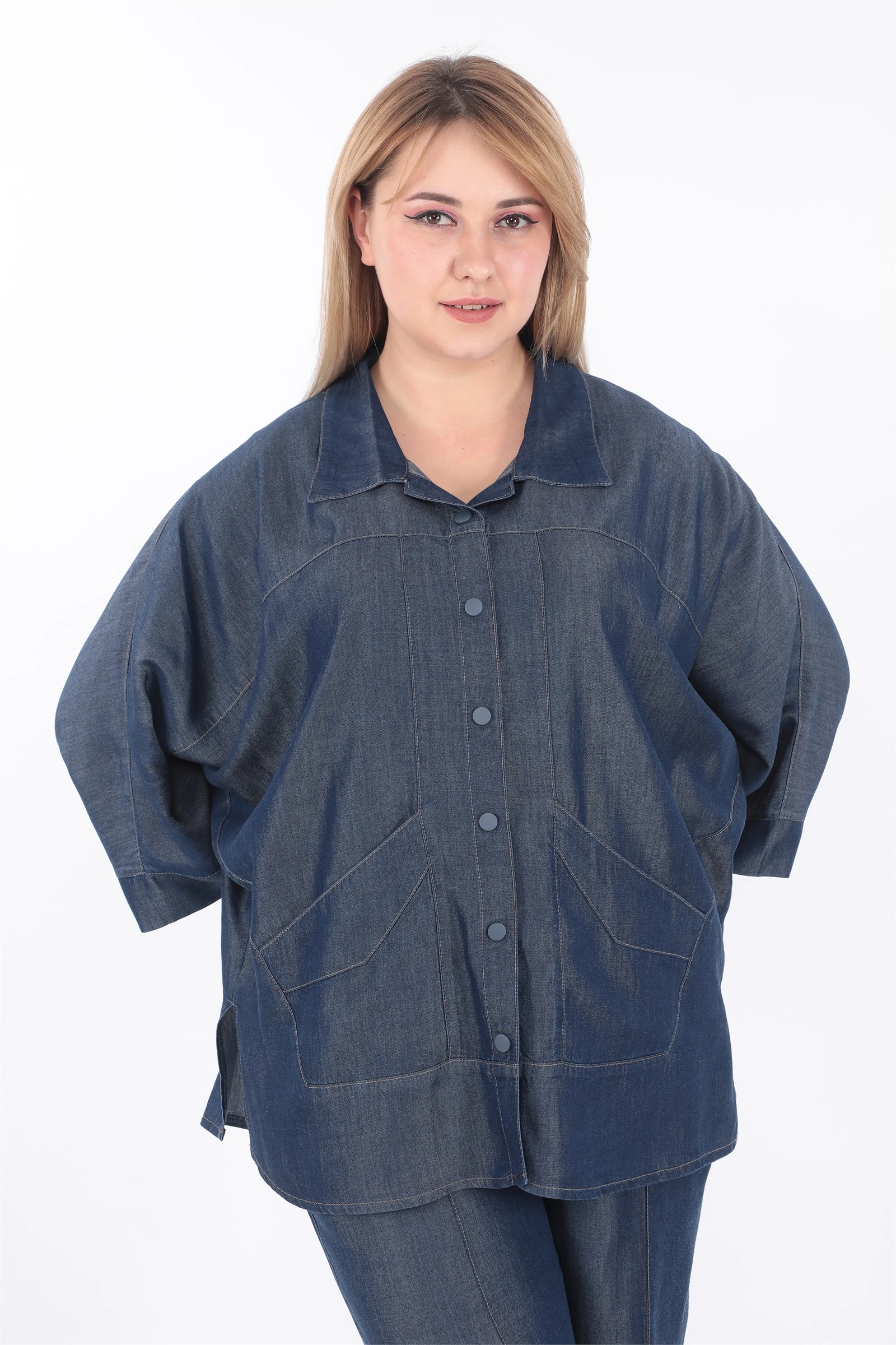 Yazlık Ceketi Çıt Çıt'lı Vizon İp Dikişli 2'li Takım - Lacivert