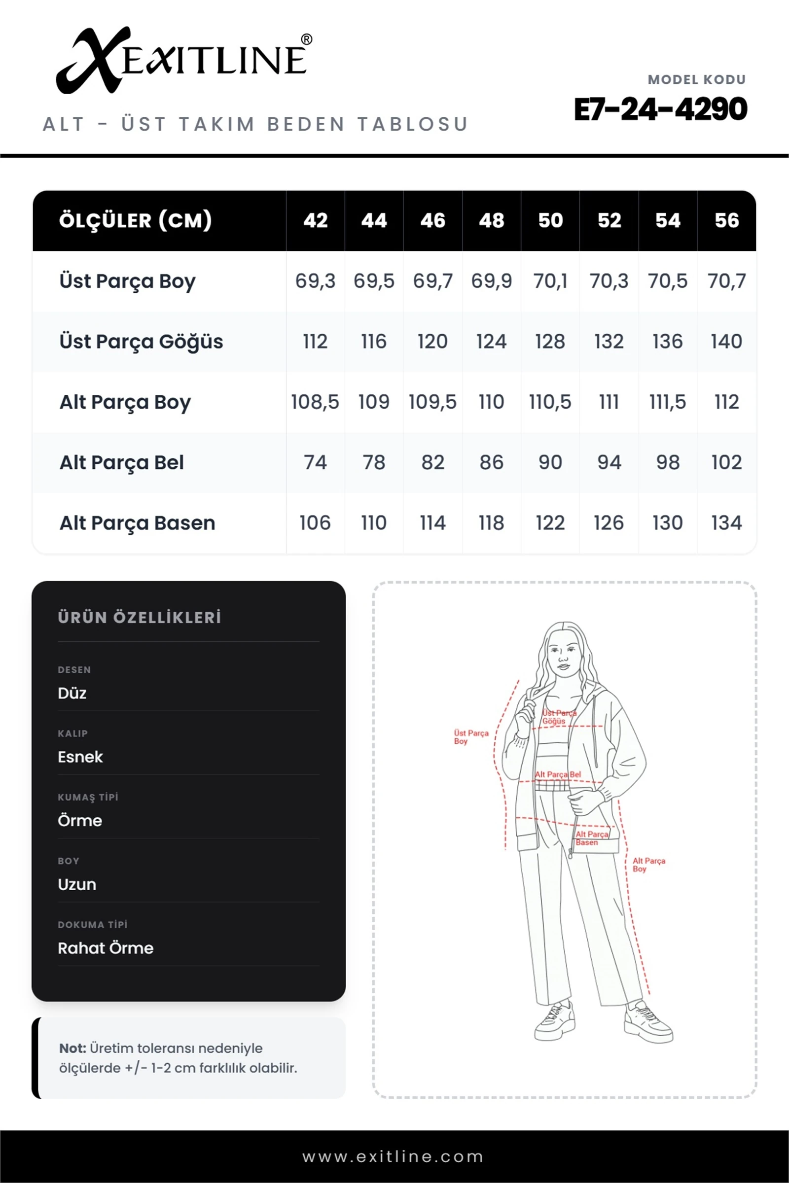 Sezonluk Kol Yanları Taşlı Pantolon Bluz Takım - Siyah