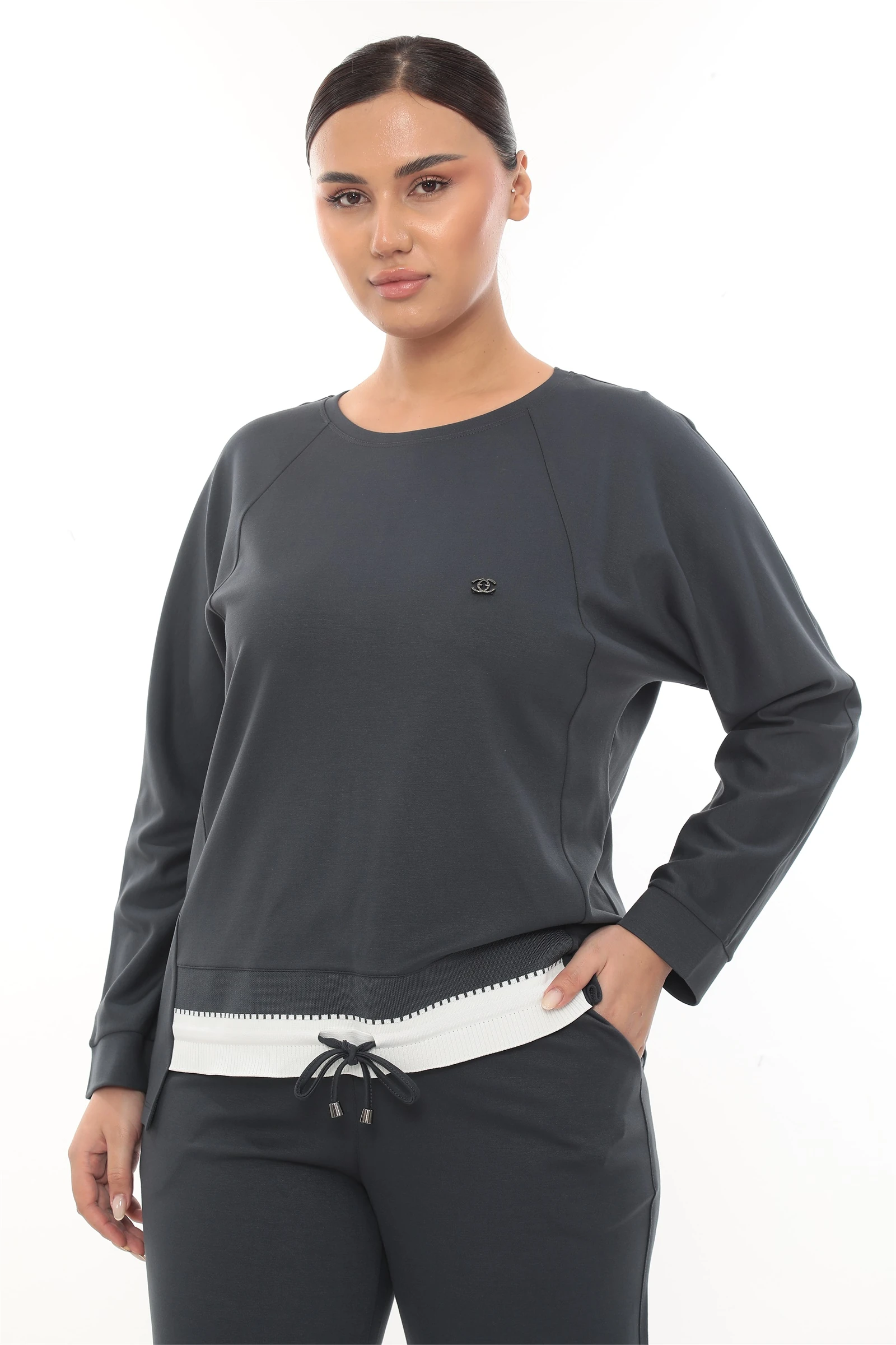 Sezonluk Özel Logolo Lastik Aksesuarlı Bağcıklı Eşofman Takımı